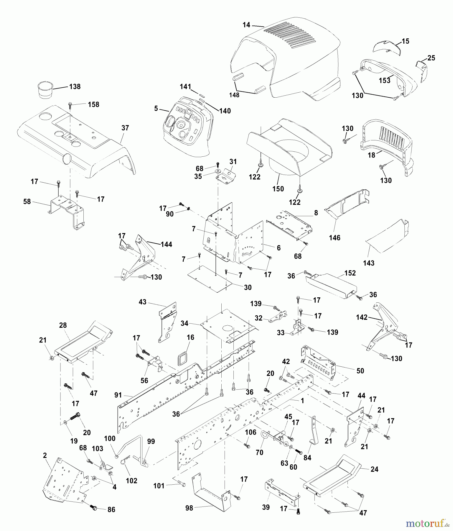 Husqvarna Rasen und Garten Traktoren GTH 2550 B (954567109) - Husqvarna Garden Tractor (2001-02 & After) Chassis And Enclosures