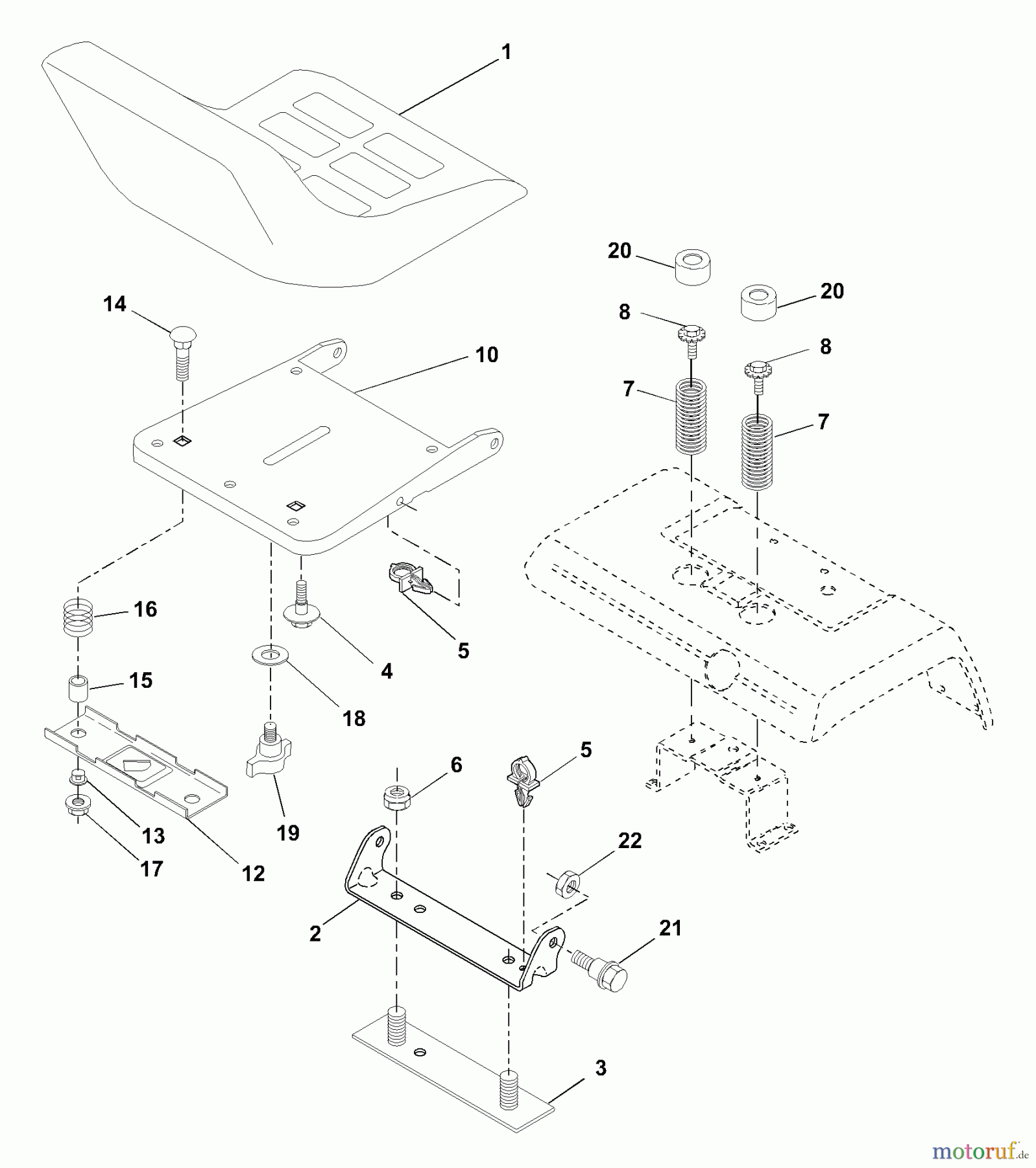 Husqvarna Rasen und Garten Traktoren GTH 2550 B (954567109) - Husqvarna Garden Tractor (2001-02 & After) Seat Assembly
