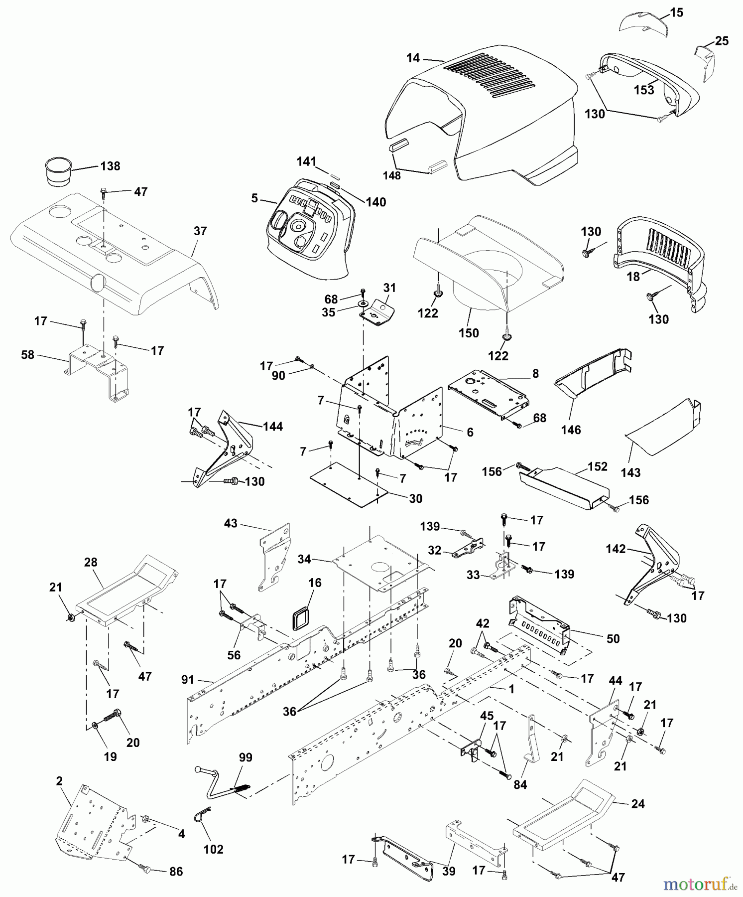 Husqvarna Rasen und Garten Traktoren GTH 2550 XPB (954567116) - Husqvarna Garden Tractor (2001-02 & After) Chassis And Enclosures