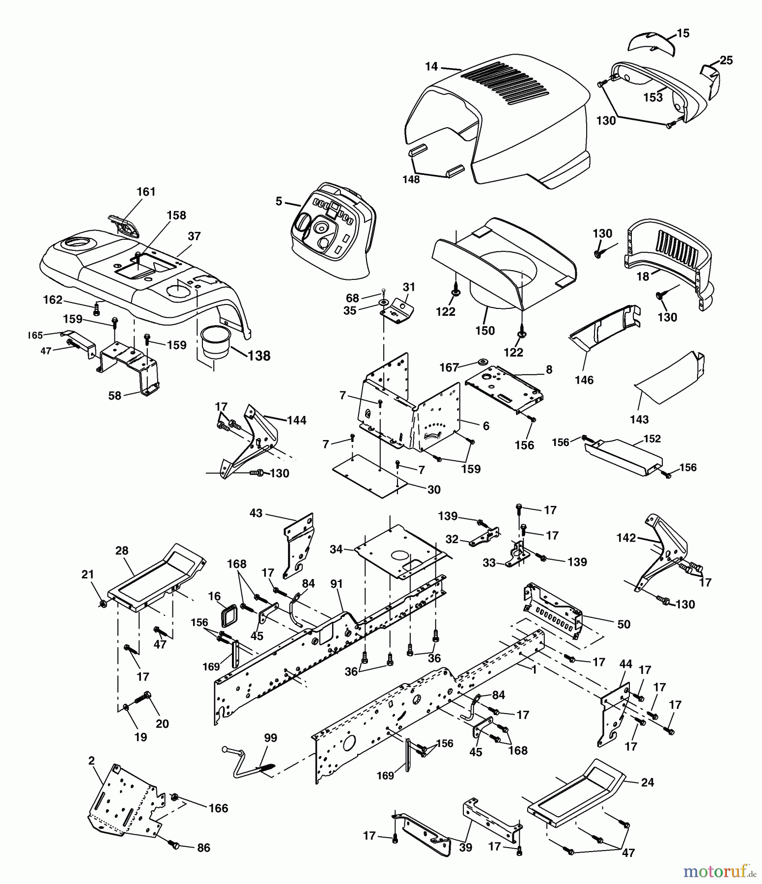 Husqvarna Rasen und Garten Traktoren GTH 2554 XPA (954568427) - Husqvarna Garden Tractor (2004-08 & After) Chassis And Enclosures