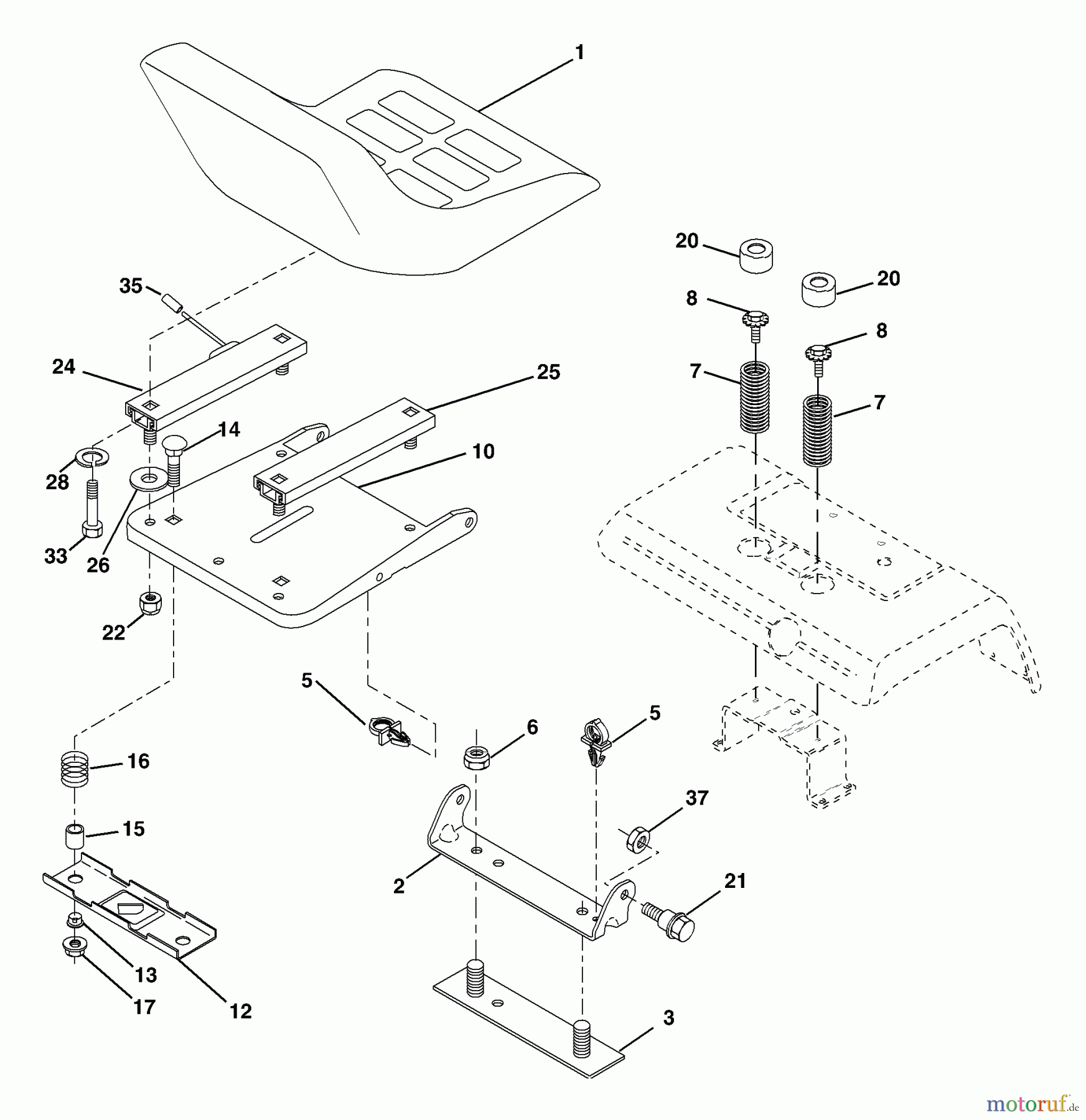 Husqvarna Rasen und Garten Traktoren GTH 2554 XPA (954568427) - Husqvarna Garden Tractor (2004-08 & After) Seat Assembly