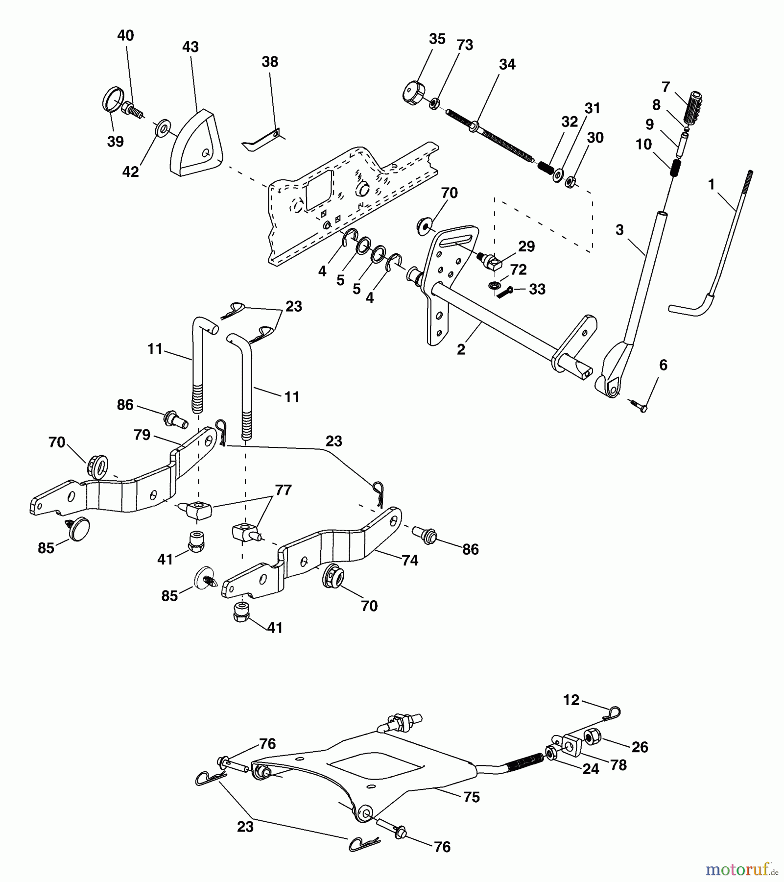 Husqvarna Rasen und Garten Traktoren GTH 2554 XPB (954568427) - Husqvarna Garden Tractor (2004-08 & After) Lift Assembly