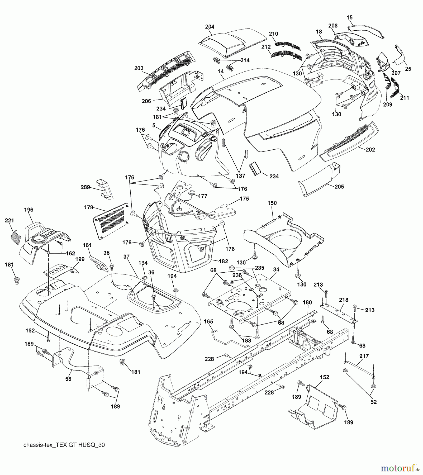 Husqvarna Rasen und Garten Traktoren GTH 2648 (96043003002) - Husqvarna Garden Tractor (2008-02 & After) Chassis