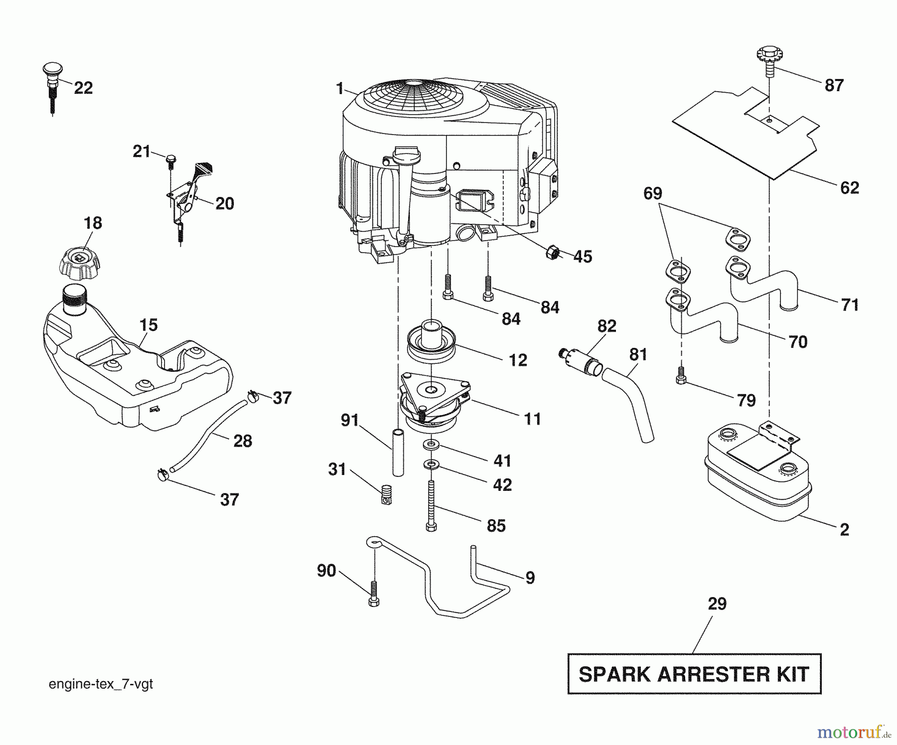 Husqvarna Rasen und Garten Traktoren GTH 2648 (96043003002) - Husqvarna Garden Tractor (2008-02 & After) Engine