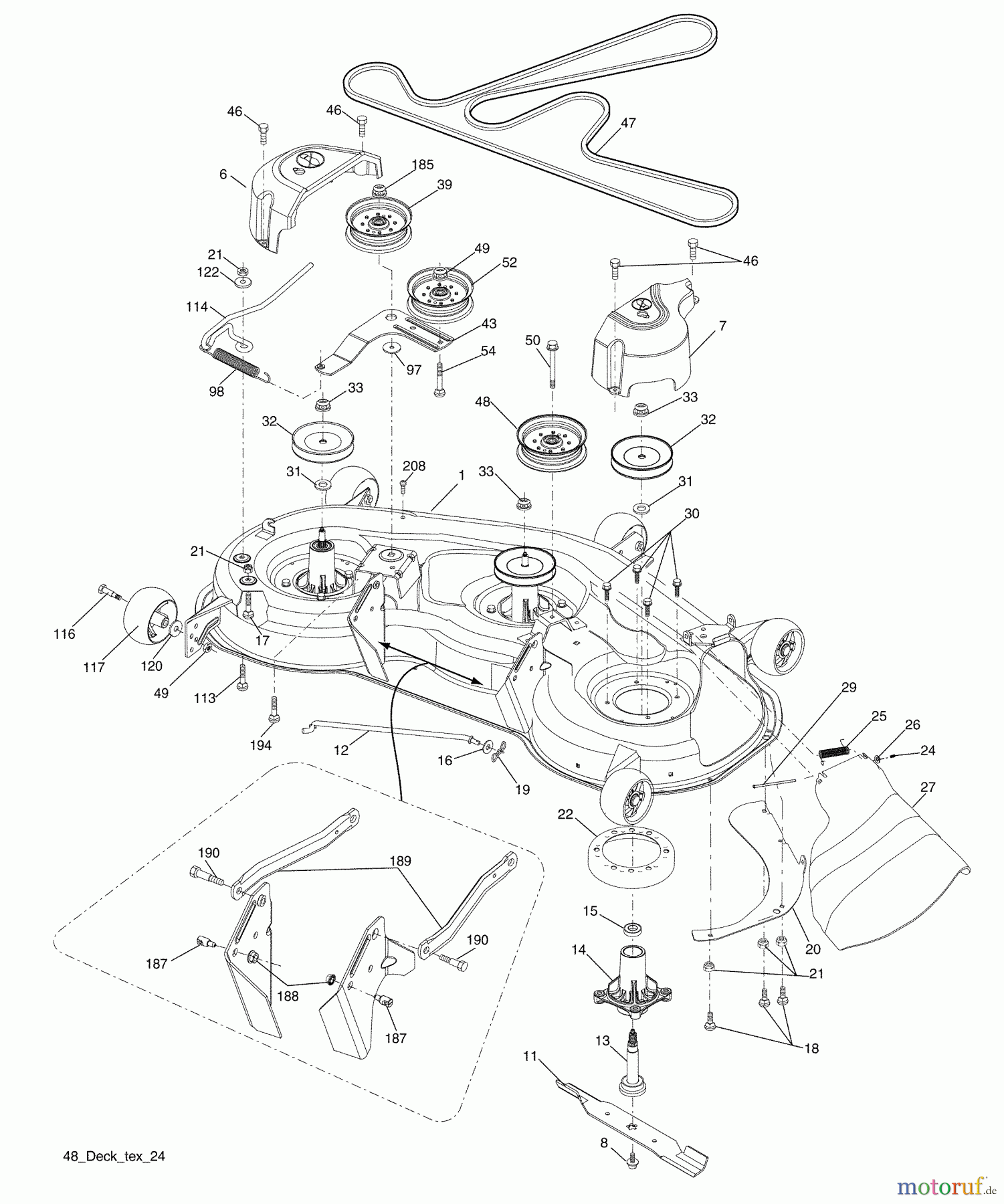 Husqvarna Rasen und Garten Traktoren GTH 2648 (96043003002) - Husqvarna Garden Tractor (2008-02 & After) Mower Deck