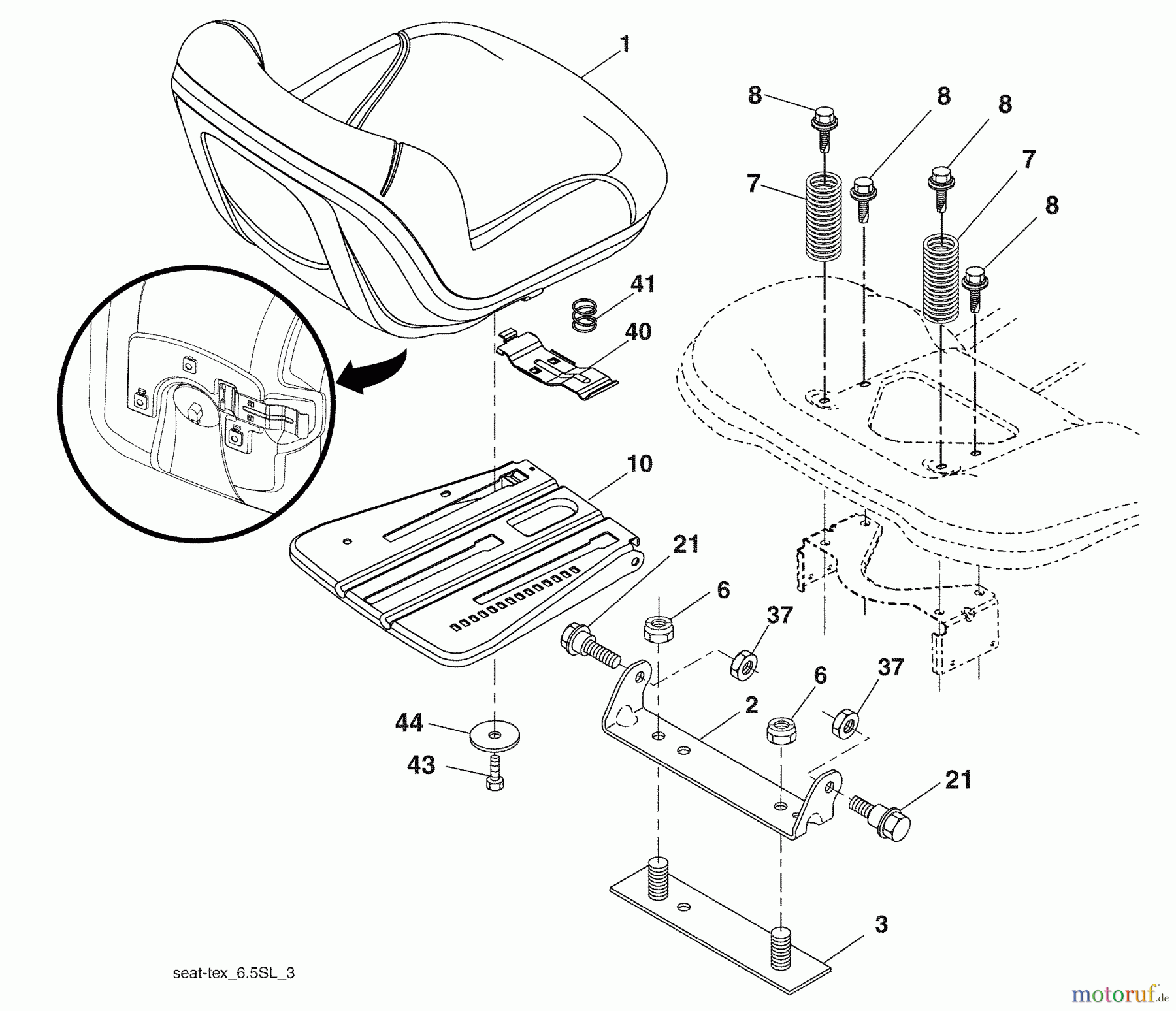 Husqvarna Rasen und Garten Traktoren GTH 2648 (96043003002) - Husqvarna Garden Tractor (2008-02 & After) Seat Assembly