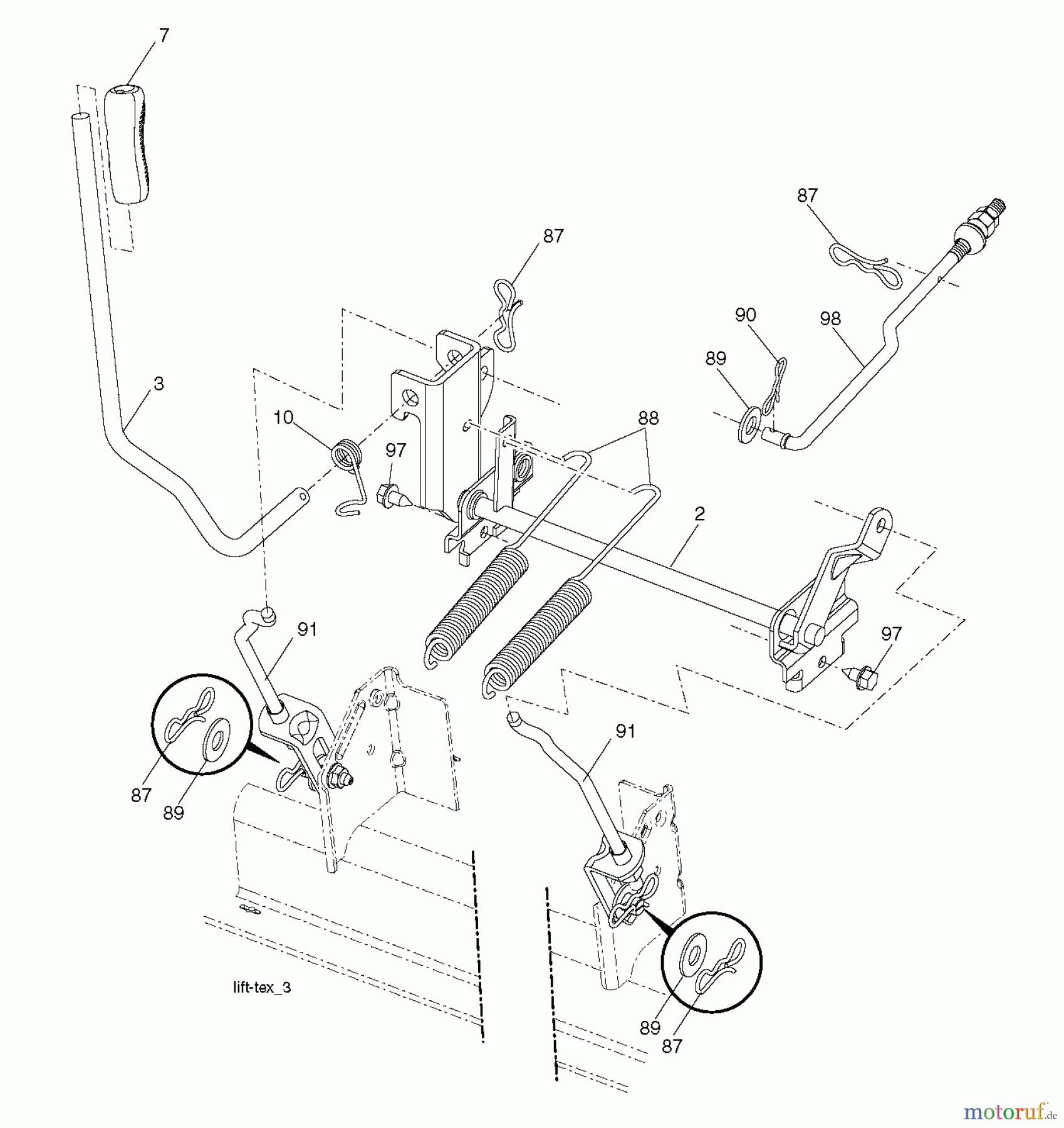 Husqvarna Rasen und Garten Traktoren GTH 264T (96041031000) - Husqvarna Garden Tractor (2012-10 & After) MOWER LIFT / DECK LIFT