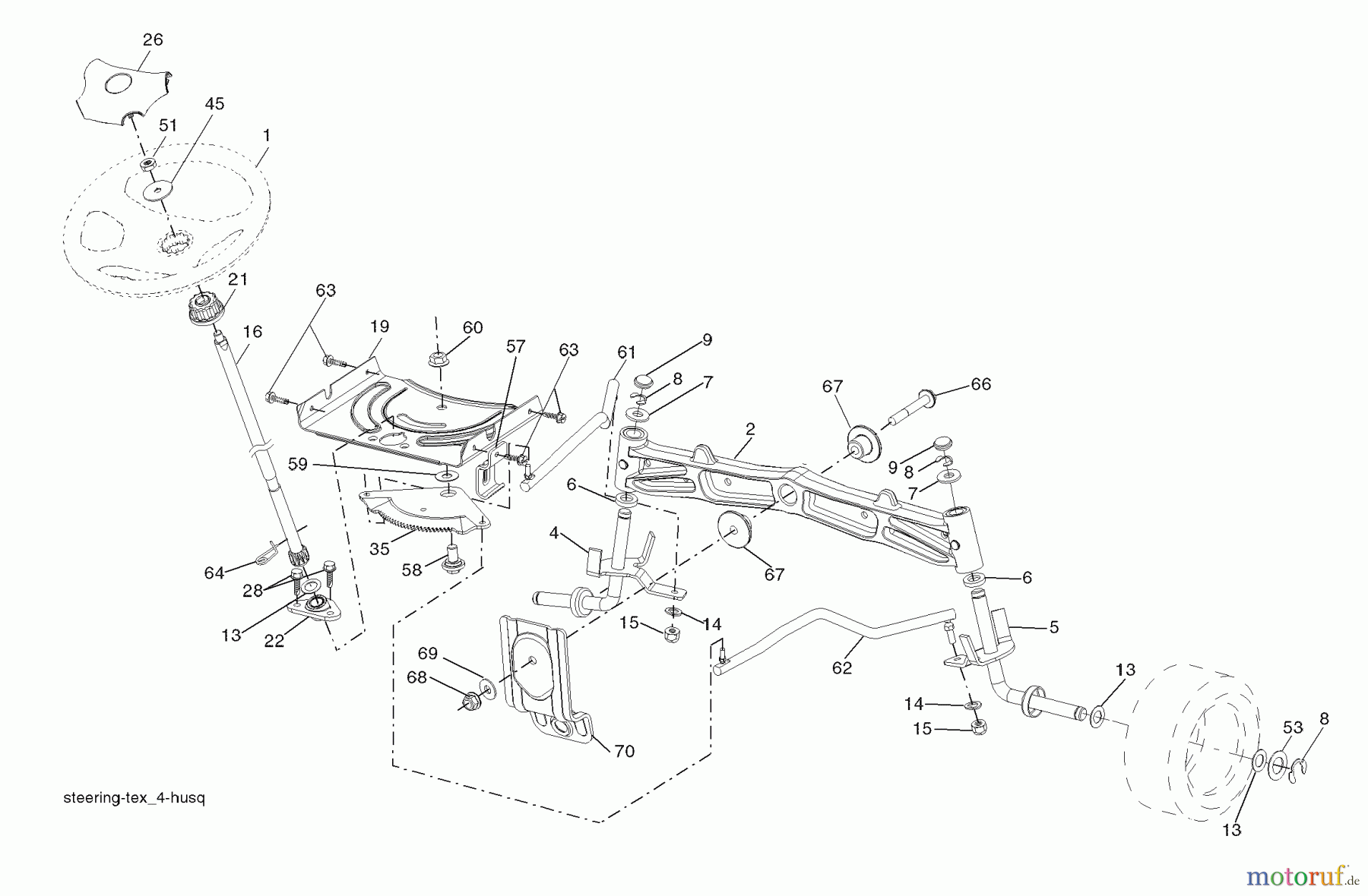 Husqvarna Rasen und Garten Traktoren GTH 26K54T (96043001101) - Husqvarna Garden Tractor (2006-03 & After) Steering Assembly
