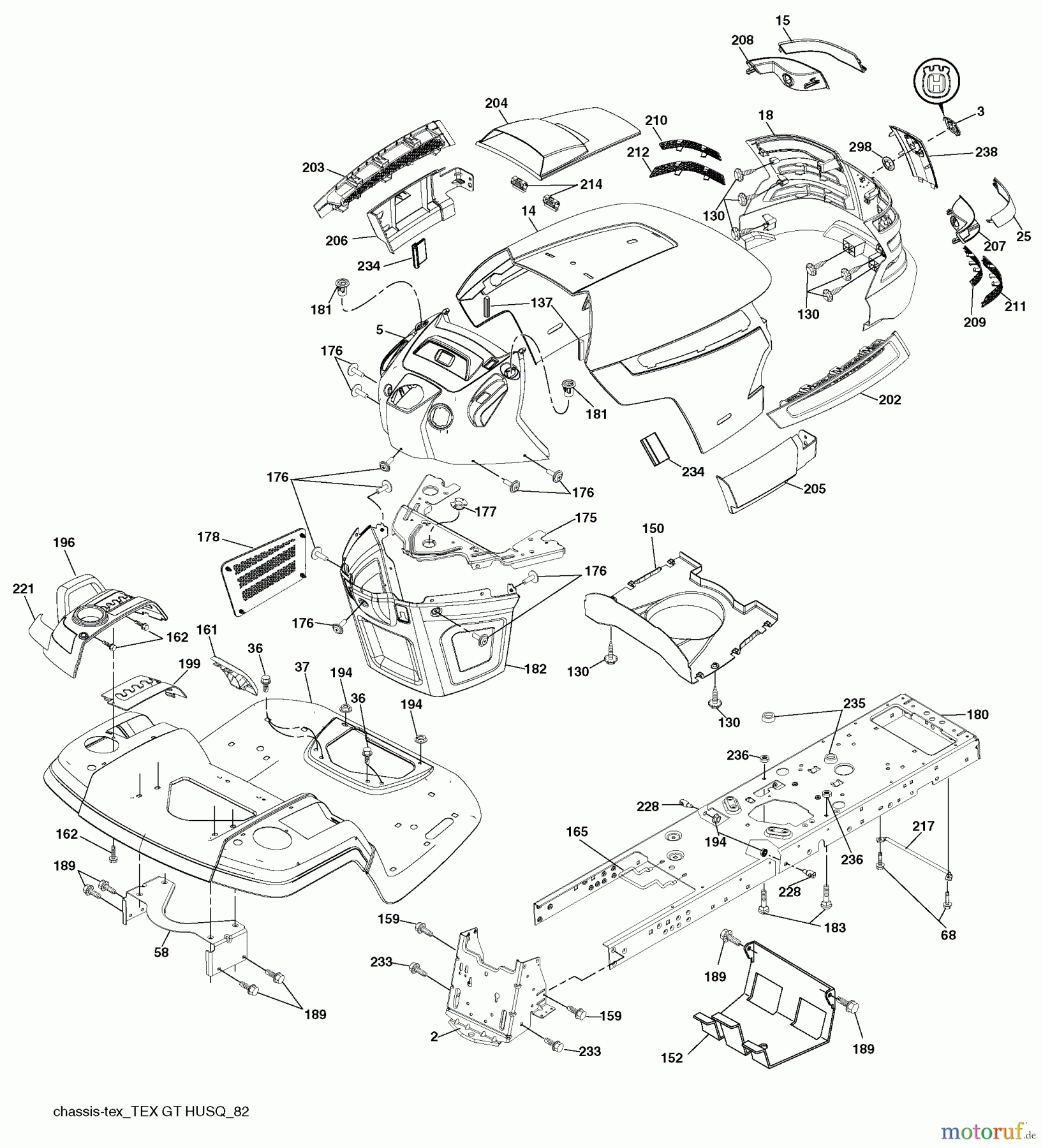 Husqvarna Rasen und Garten Traktoren GTH 26V48LS (96043009000) - Husqvarna Garden Tractor (2009-12 & After) Chassis