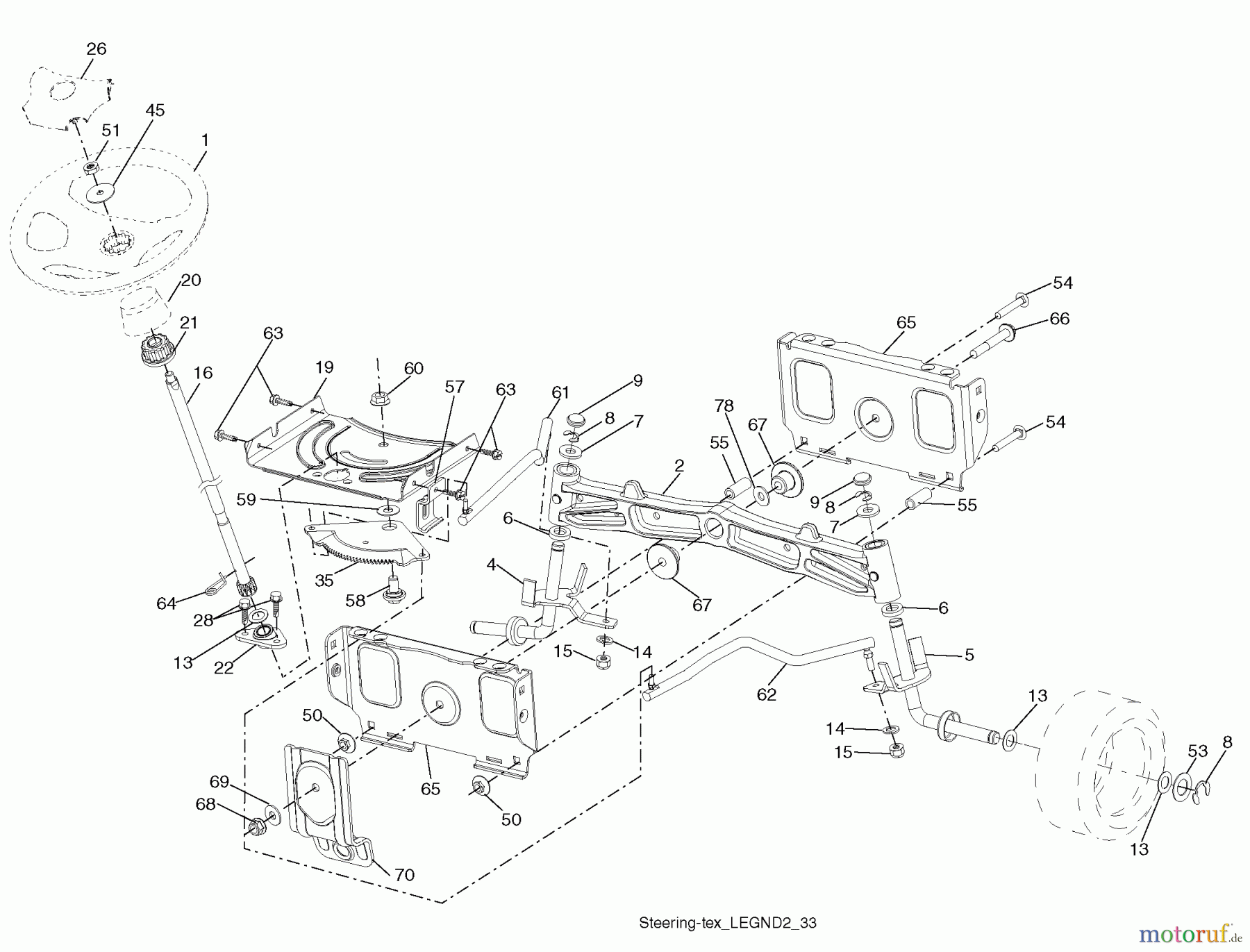 Husqvarna Rasen und Garten Traktoren GTH 26V48LS (96043009000) - Husqvarna Garden Tractor (2009-12 & After) Steering Assembly