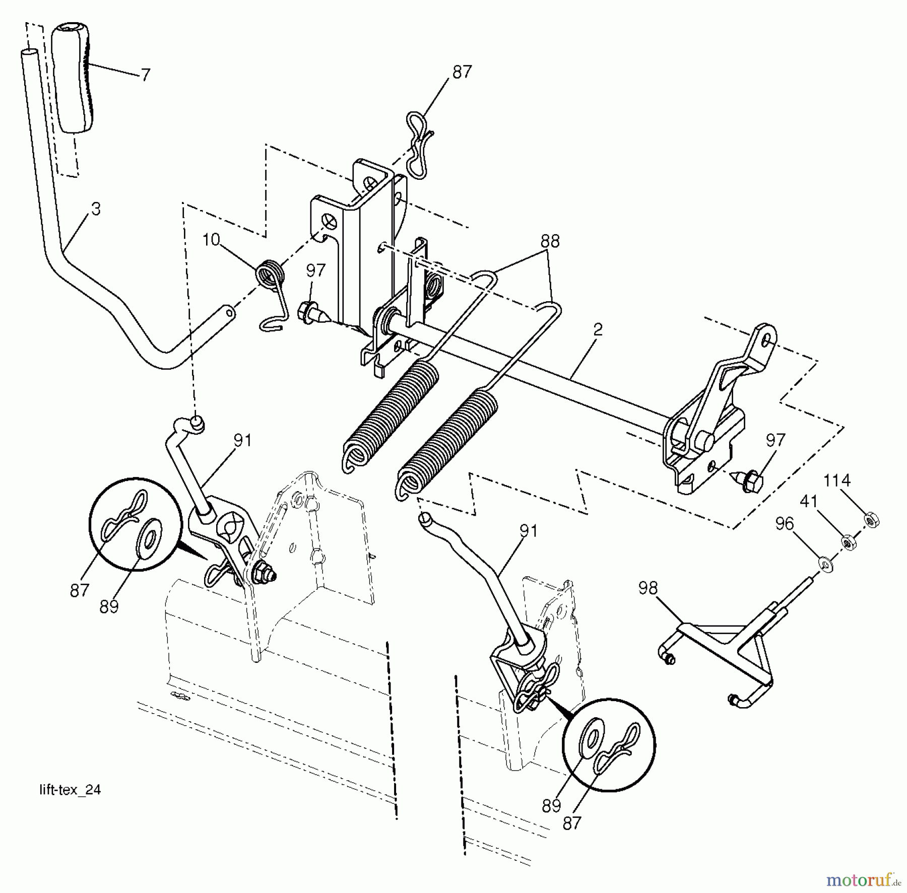 Husqvarna Rasen und Garten Traktoren GT 52XLS (96043015900) - Husqvarna Garden Tractor (2012-09 & After) MOWER LIFT / DECK LIFT