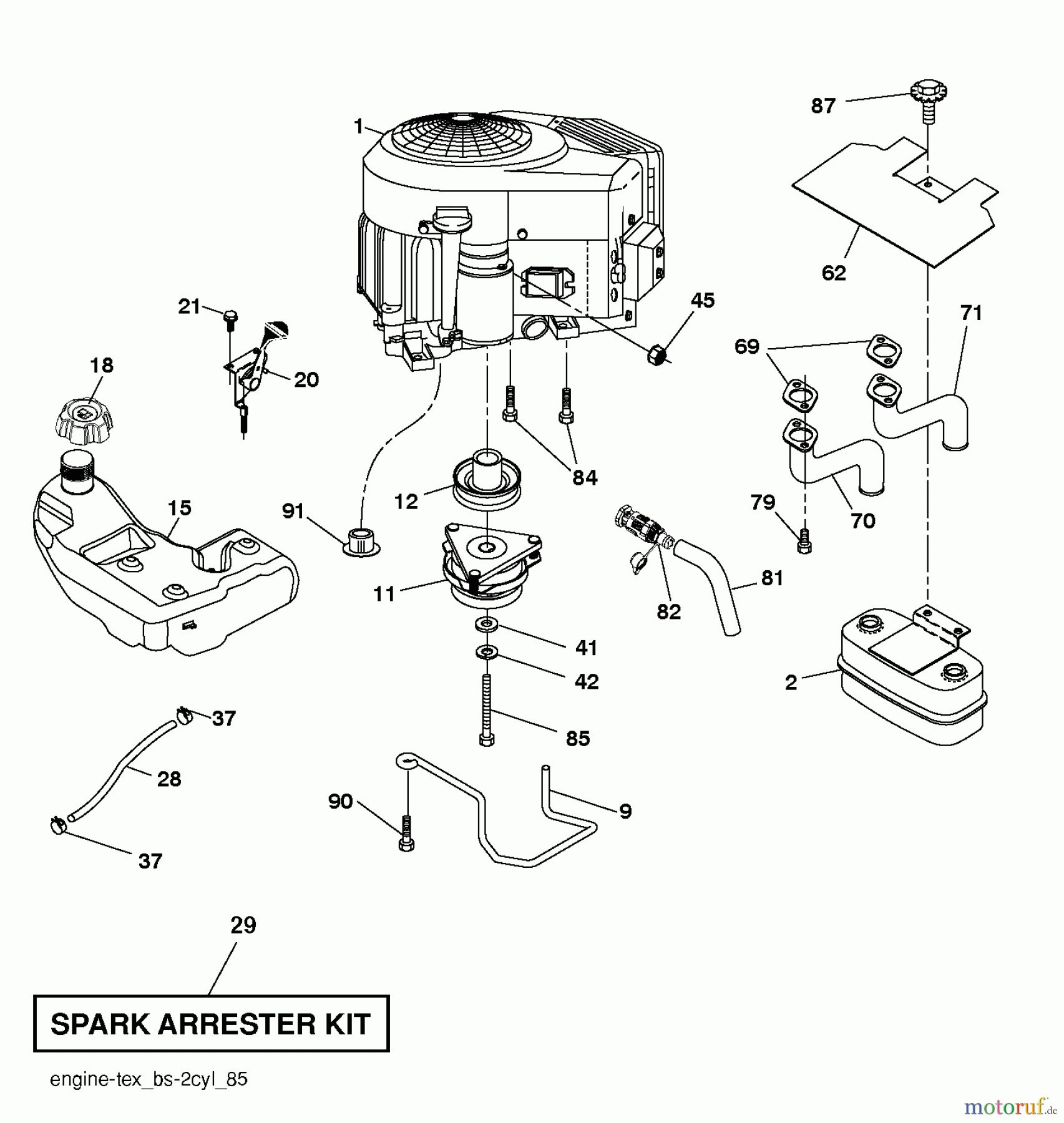 Husqvarna Rasen und Garten Traktoren GTH 26V54 (96048003501) - Husqvarna Garden Tractor (2012-08 & After) ENGINE