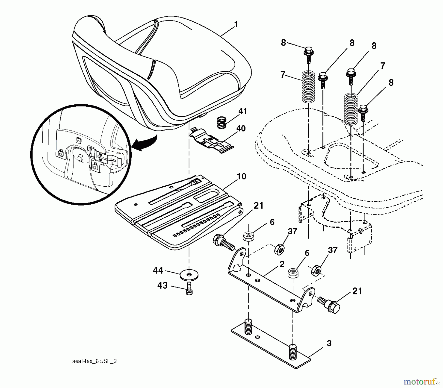 Husqvarna Rasen und Garten Traktoren GTH 26V54 (96048003500) - Husqvarna Garden Tractor (2012-02 & After) SEAT