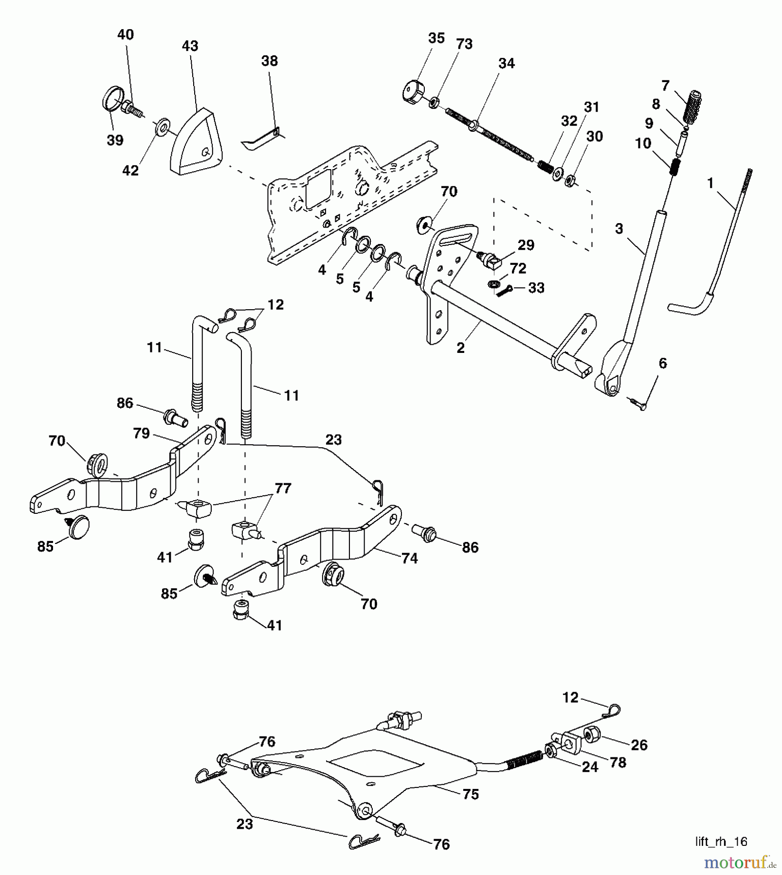 Husqvarna Rasen und Garten Traktoren GTH 2754 (96023000400) - Husqvarna Garden Tractor (2005-06 & After) Lift Assembly