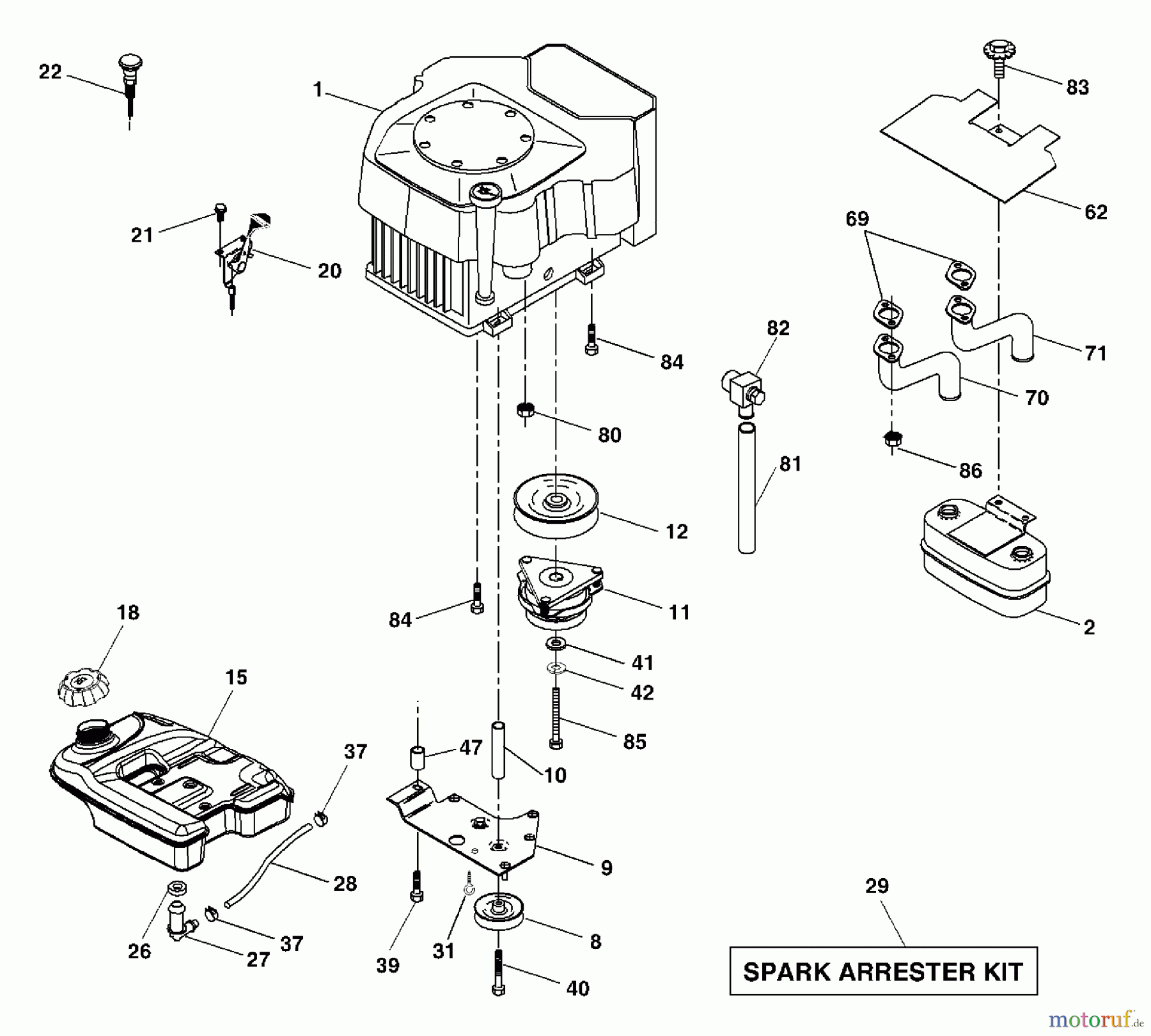 Husqvarna Rasen und Garten Traktoren GTH 2754 (96023000401) - Husqvarna Garden Tractor (2005-06 & After) Engine