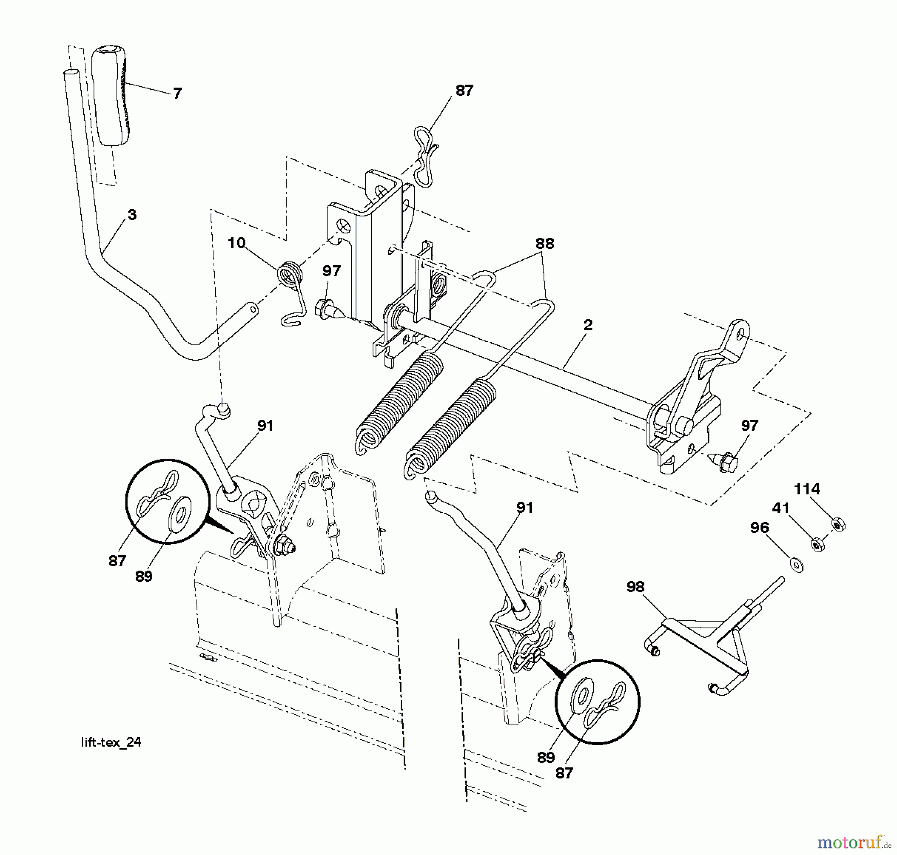 Husqvarna Rasen und Garten Traktoren GTH 3052TDF (96041028500) - Husqvarna Garden Tractor (2012-04 & After) MOWER LIFT / DECK LIFT