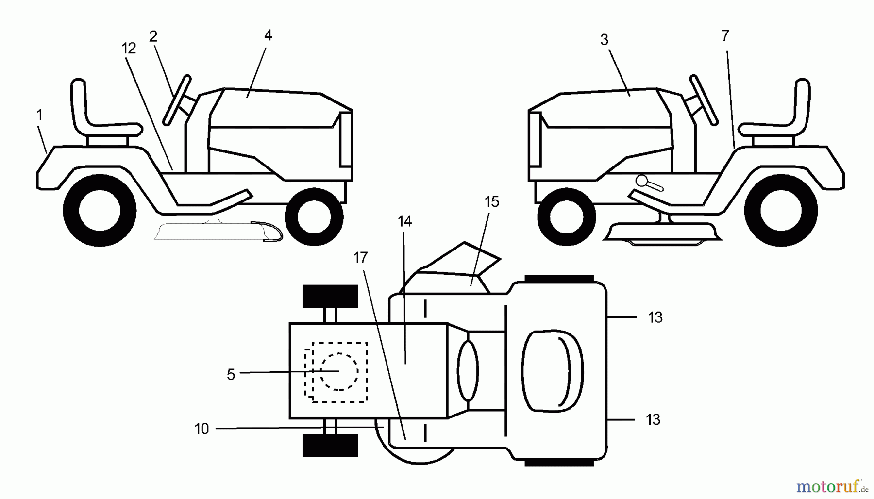  Husqvarna Rasen und Garten Traktoren GTVH 205 (954140102B) - Husqvarna Garden Tractor (2000-03 & After) Decals
