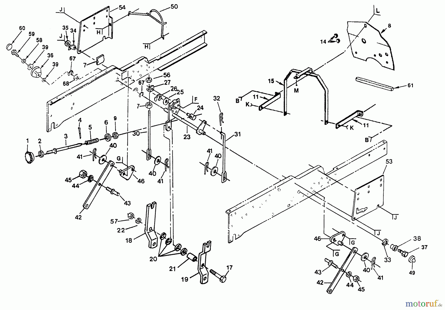 Husqvarna Rasen und Garten Traktoren HVGTK 180AR - Husqvarna Lawn Tractor (1990-03 & After) Mower Lift