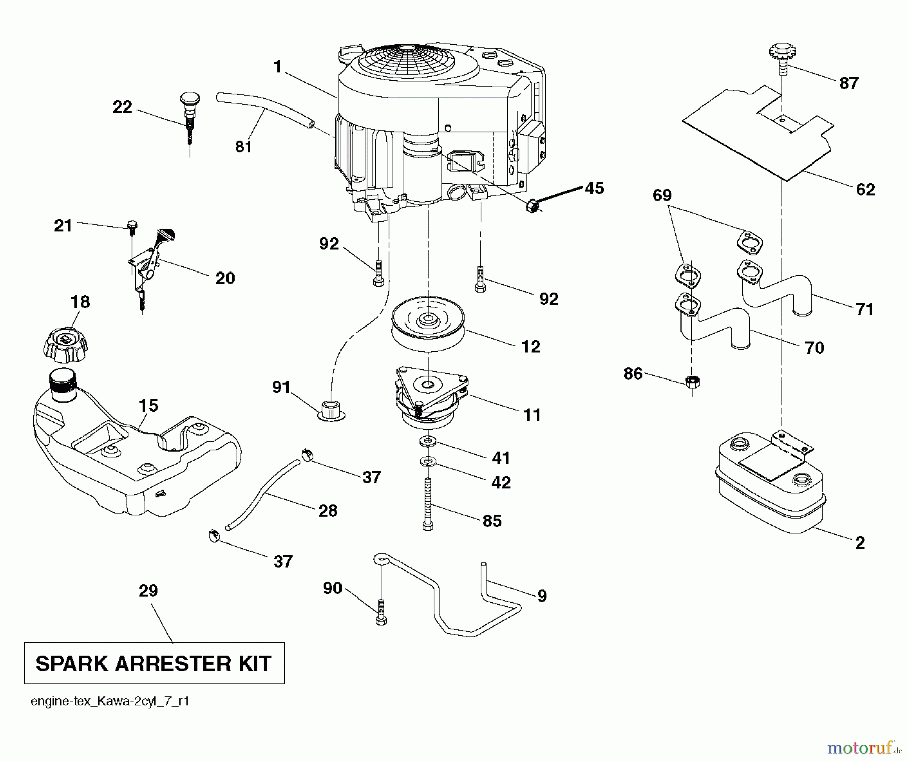 Husqvarna Rasen und Garten Traktoren LGT 24K54 (240472) - Husqvarna Lawn Tractor (2012-11 & After) ENGINE