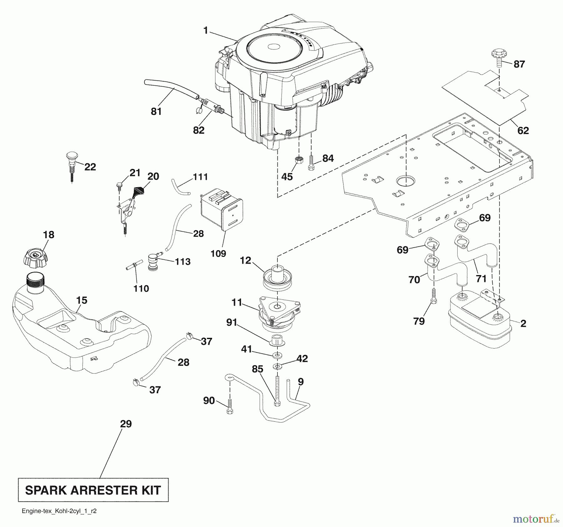  Husqvarna Rasen und Garten Traktoren LGT 2554 (96043007400) - Husqvarna Lawn Tractor (2009-09 & After) Engine