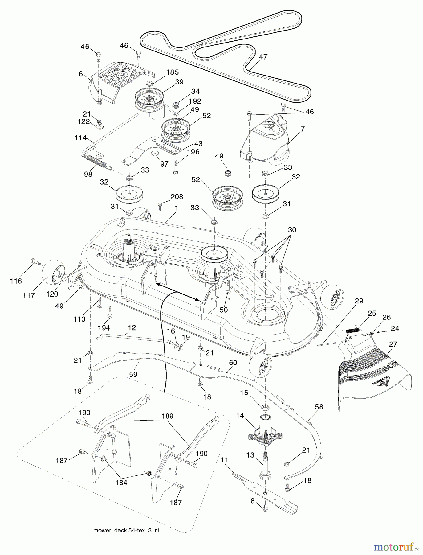 Husqvarna Rasen und Garten Traktoren LGT 2654 (96043003601) - Husqvarna Lawn Tractor (2008-01 & After) Mower Deck