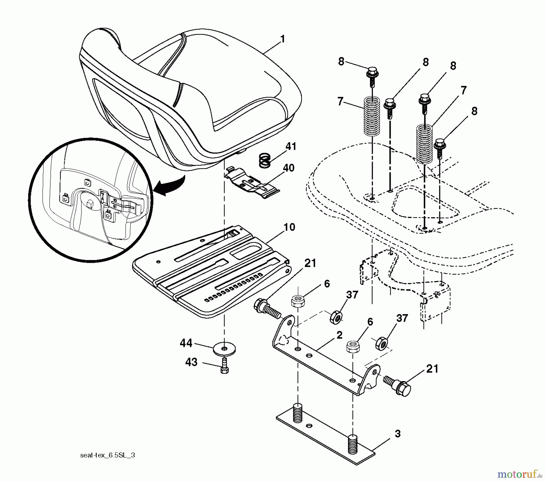  Husqvarna Rasen und Garten Traktoren LGT 2654 (96045005000) - Husqvarna Lawn Tractor (2013-09) SEAT