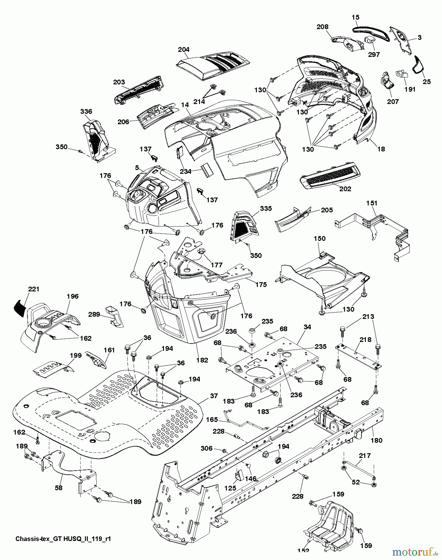 Husqvarna Rasen und Garten Traktoren LGT 2654 (996045004700) - Husqvarna Lawn Tractor (2013-08) CHASSIS ENCLOSURES