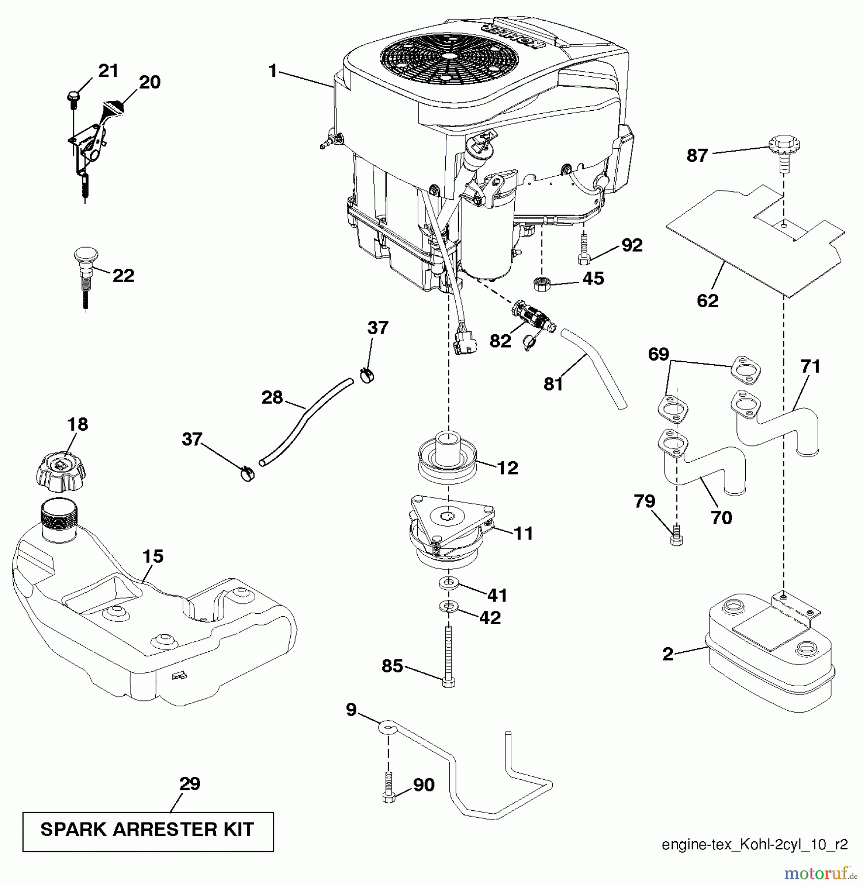 Husqvarna Rasen und Garten Traktoren LGT 2654 (996045004700) - Husqvarna Lawn Tractor (2013-08) ENGINE