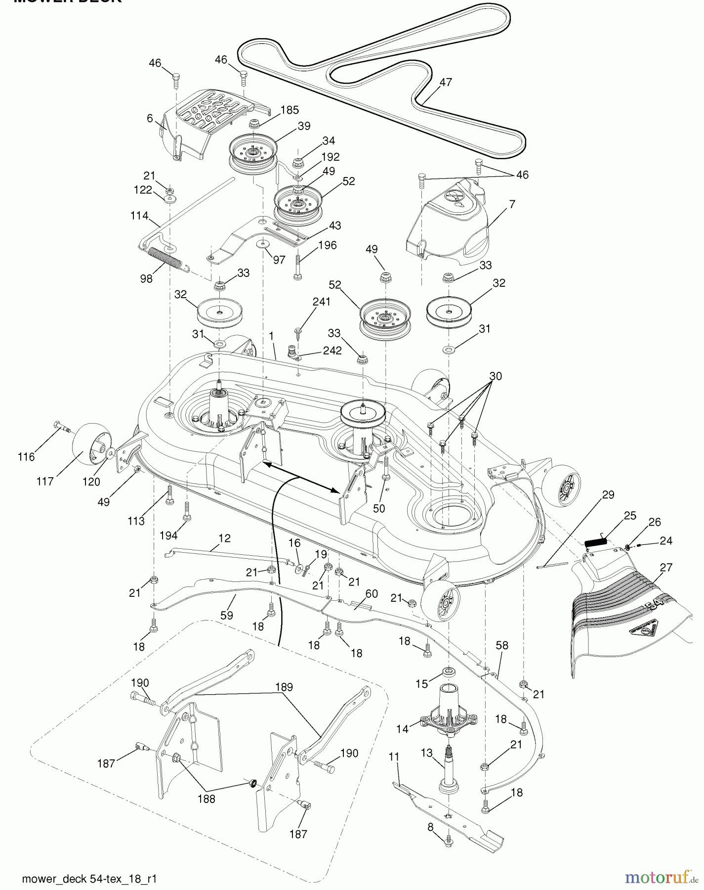 Husqvarna Rasen und Garten Traktoren LGTH 2454 (289580) - Husqvarna Lawn Tractor (2010-03 & After) Mower Deck