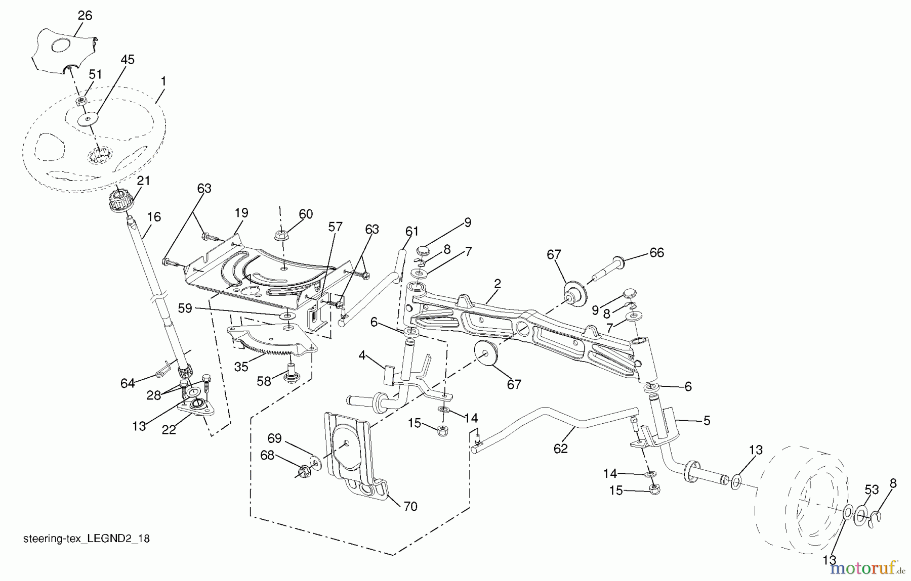 Husqvarna Rasen und Garten Traktoren LGTH 2454 (289580) - Husqvarna Lawn Tractor (2010-03 & After) Steering Assembly