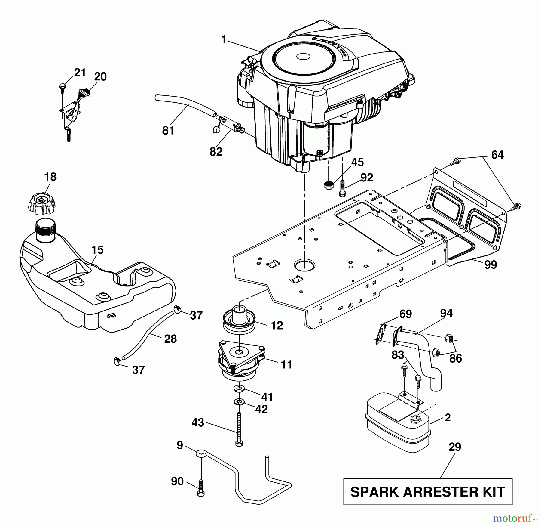  Husqvarna Rasen und Garten Traktoren LOYTH 20F42T (96045000200) - Husqvarna Lawn Tractor (2006-02 & After) Engine