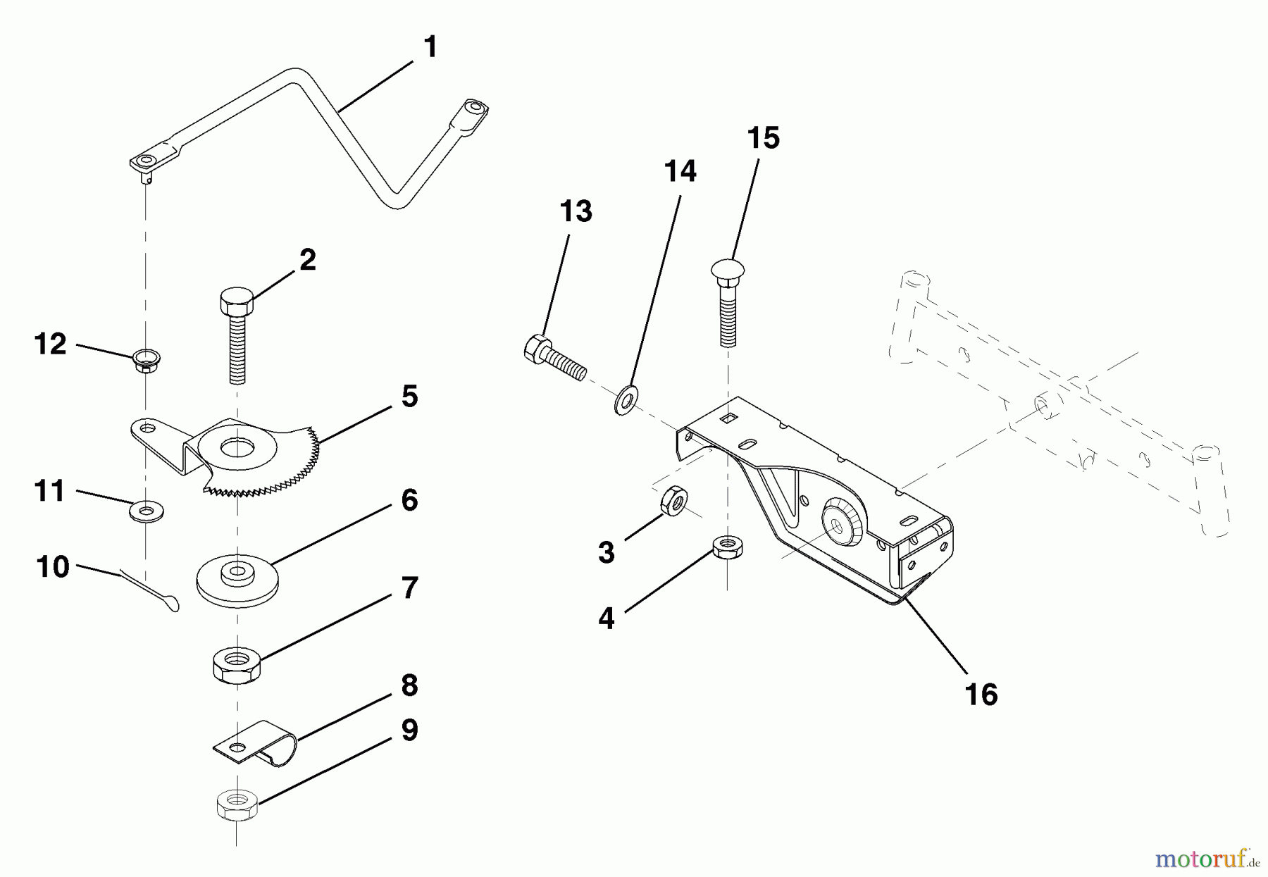 Husqvarna Rasen und Garten Traktoren LR 110 (954001232C) - Husqvarna Lawn Tractor (1995-08 & After) Sector Gear/Axle Support