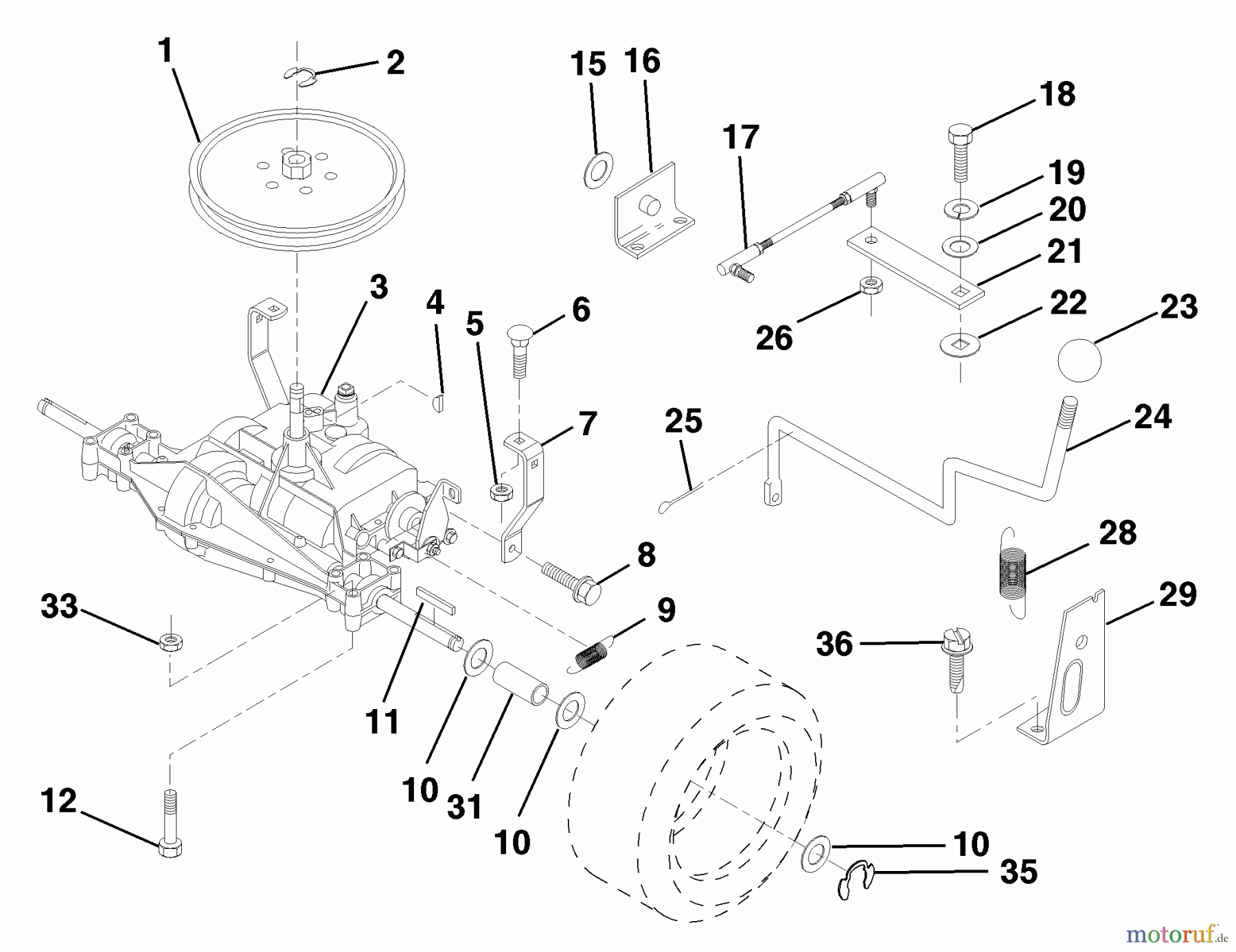 Husqvarna Rasen und Garten Traktoren LR 110 (954001232C) - Husqvarna Lawn Tractor (1995-08 & After) Transaxle