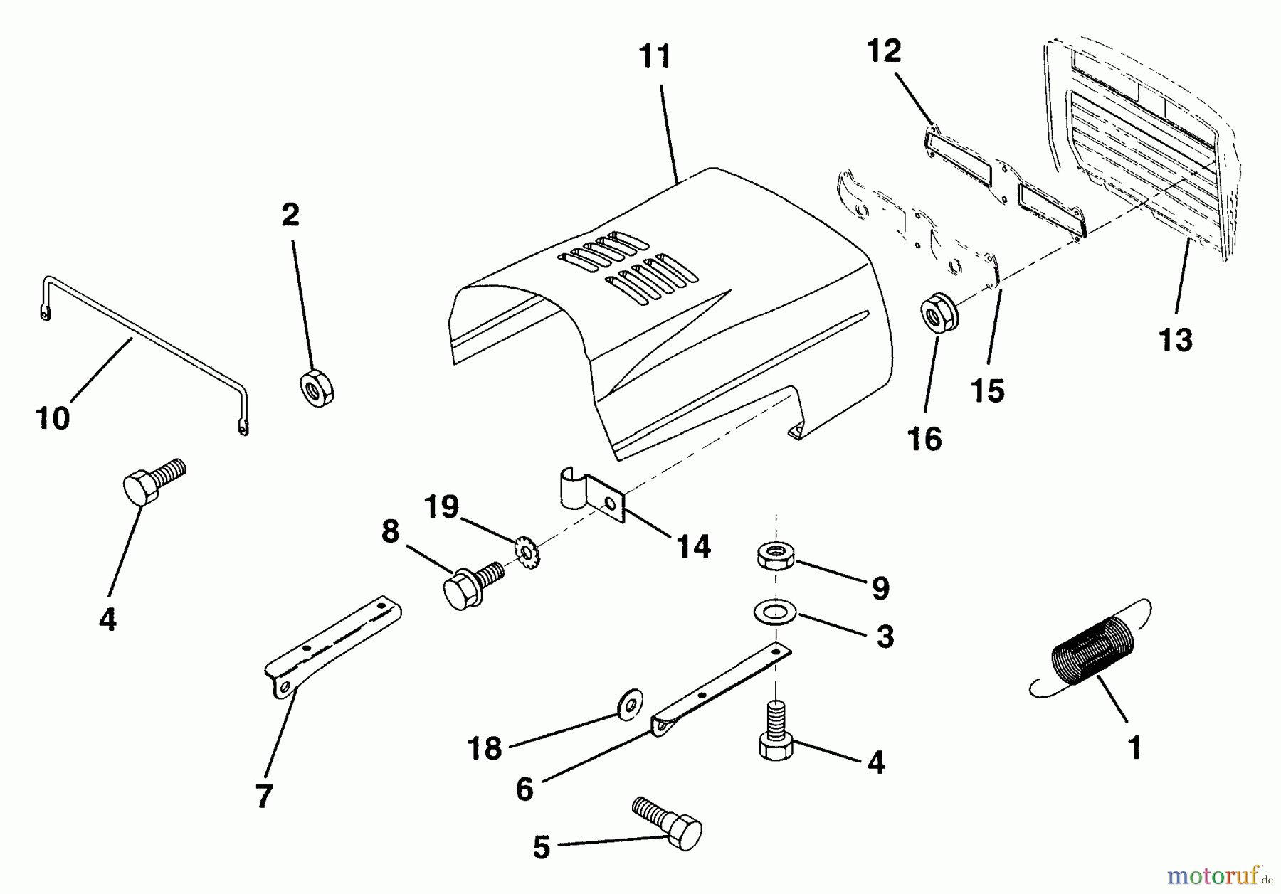 Husqvarna Rasen und Garten Traktoren LR 12 (954000752) (HAR1236A) - Husqvarna Lawn Tractor (1994-05 & After) Hood