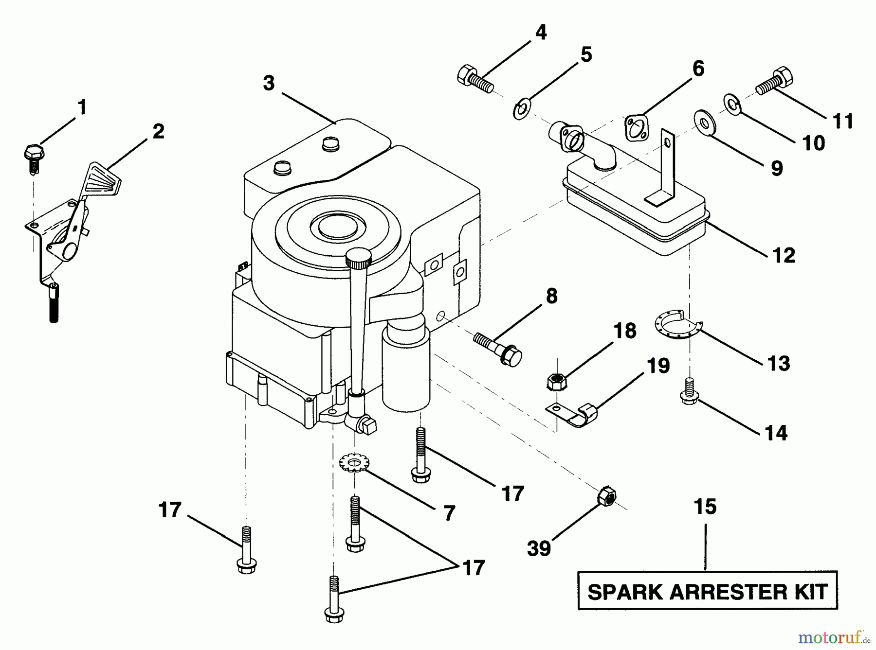 Husqvarna Rasen und Garten Traktoren LR 12 (954002701) (HC12R38B) - Husqvarna Lawn Tractor (1994-10 to 1995-12) Engine