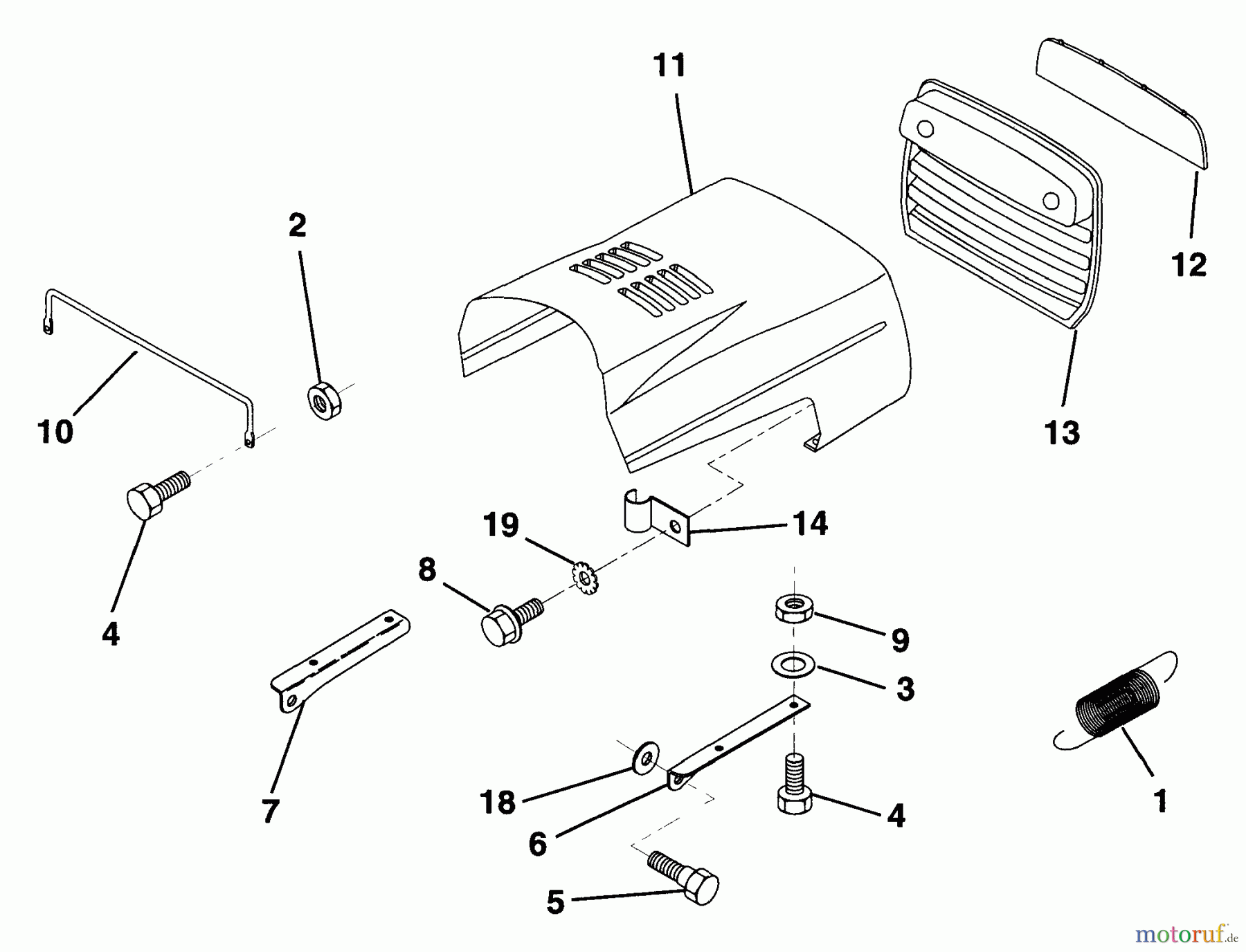  Husqvarna Rasen und Garten Traktoren LR 12 (954002701) (HC12R38B) - Husqvarna Lawn Tractor (1994-10 to 1995-12) Hood