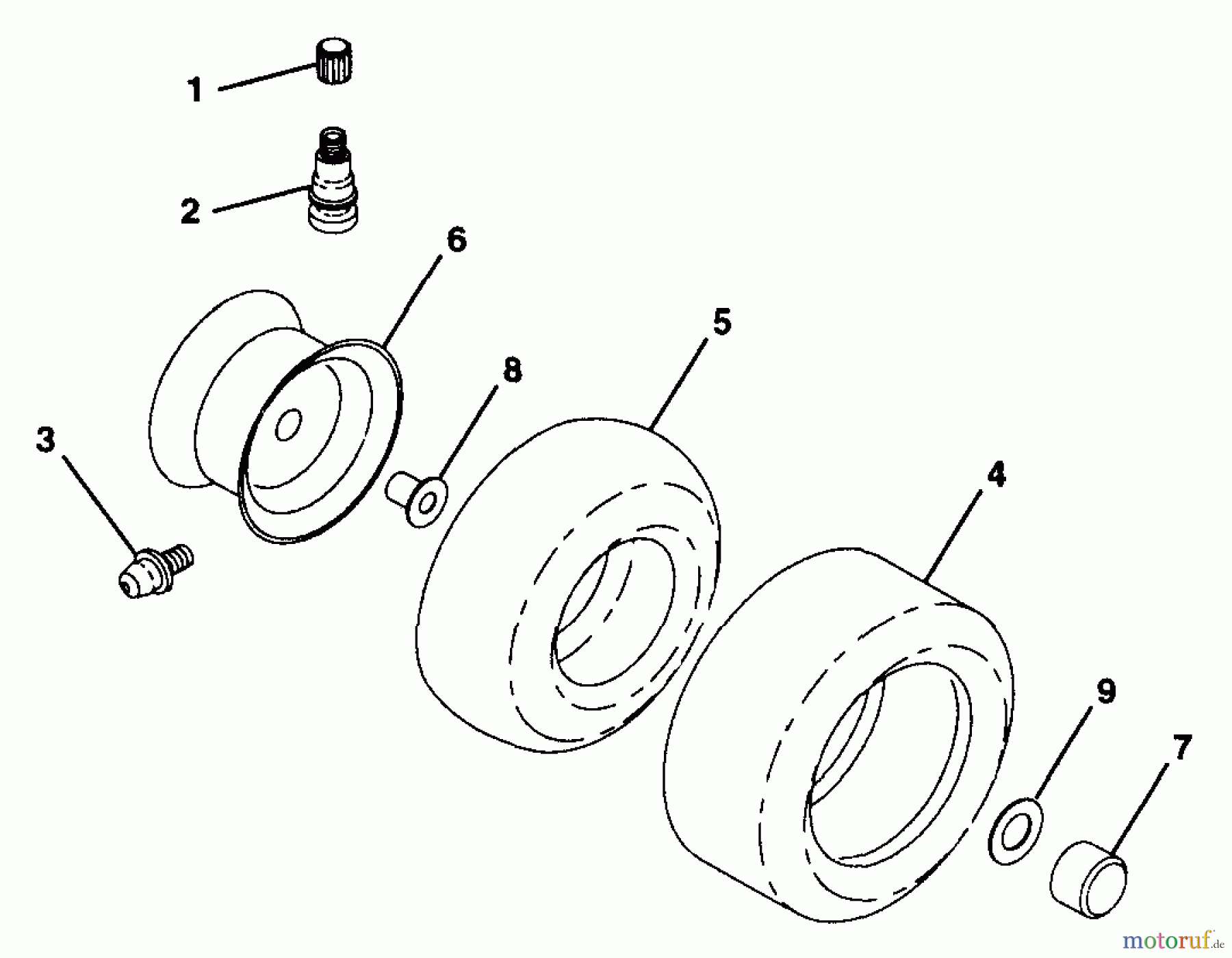 Husqvarna Rasen und Garten Traktoren LR 12 (954002701) (HC12R38B) - Husqvarna Lawn Tractor (1994-10 to 1995-12) Wheels & Tires