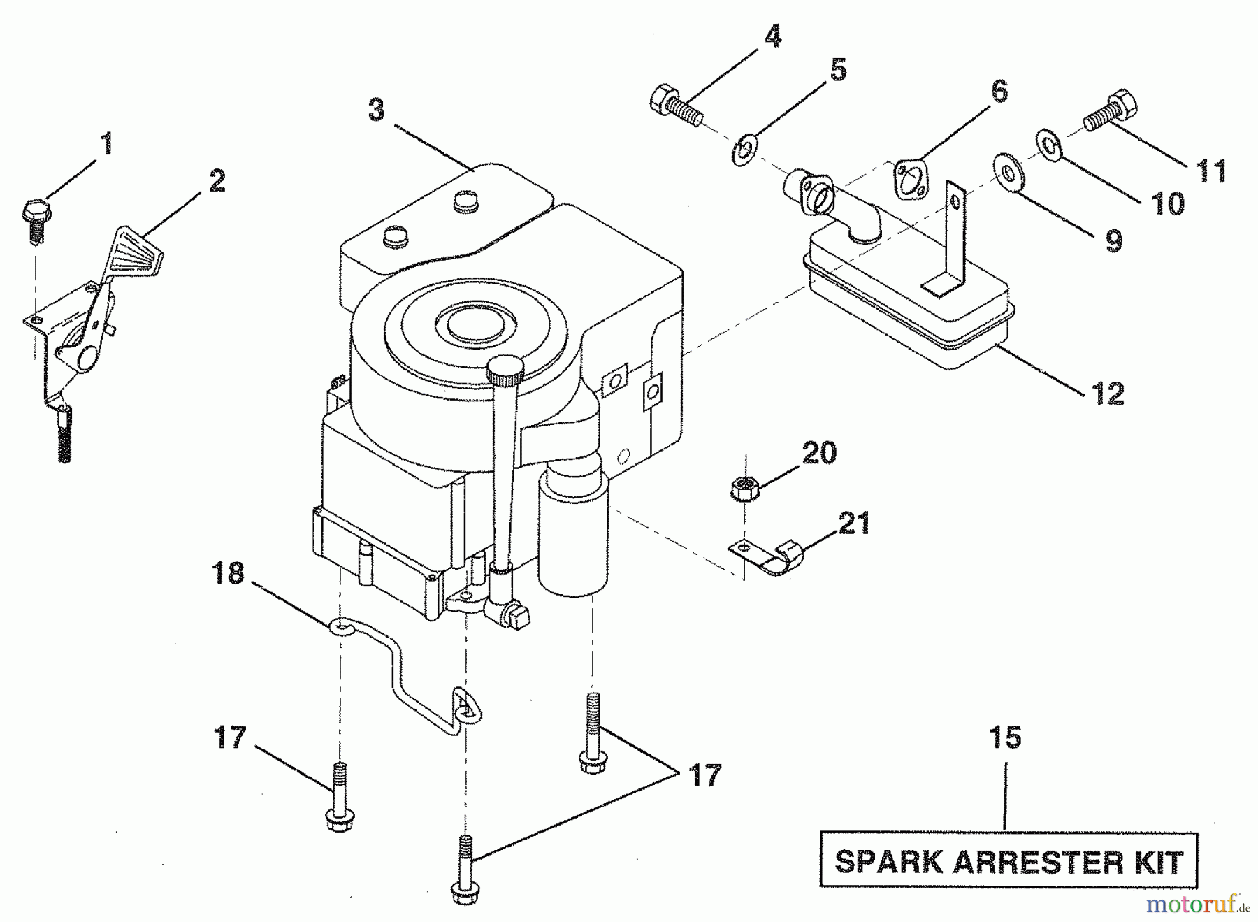 Husqvarna Rasen und Garten Traktoren LR 120 (954000412) (HU1236B) - Husqvarna Lawn Tractor (1992-10 & After) Engine / Throttle