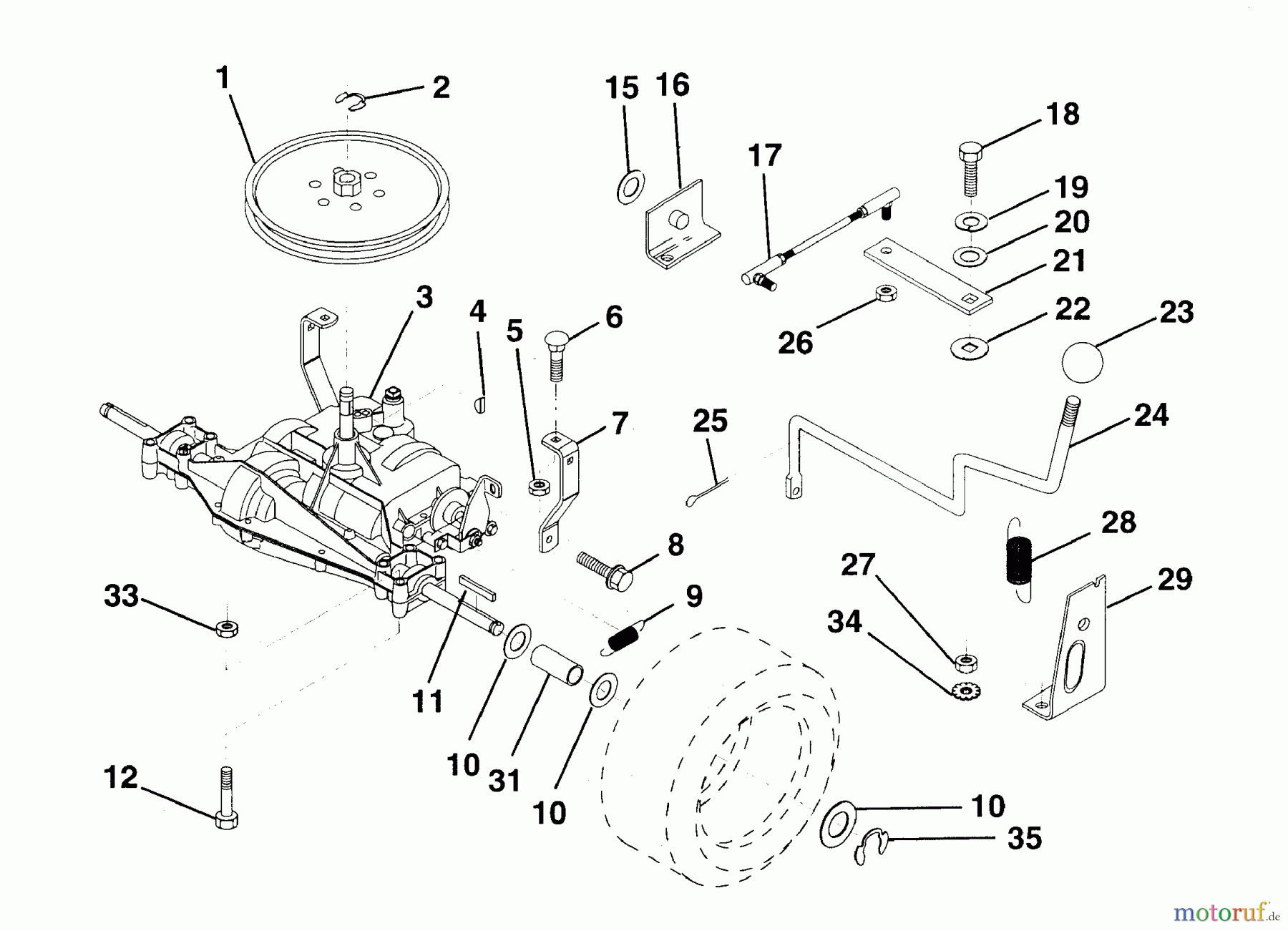 Husqvarna Rasen und Garten Traktoren LR 120 (954000602) (HN1236A) - Husqvarna Lawn Tractor (1993-10 & After) Transaxle