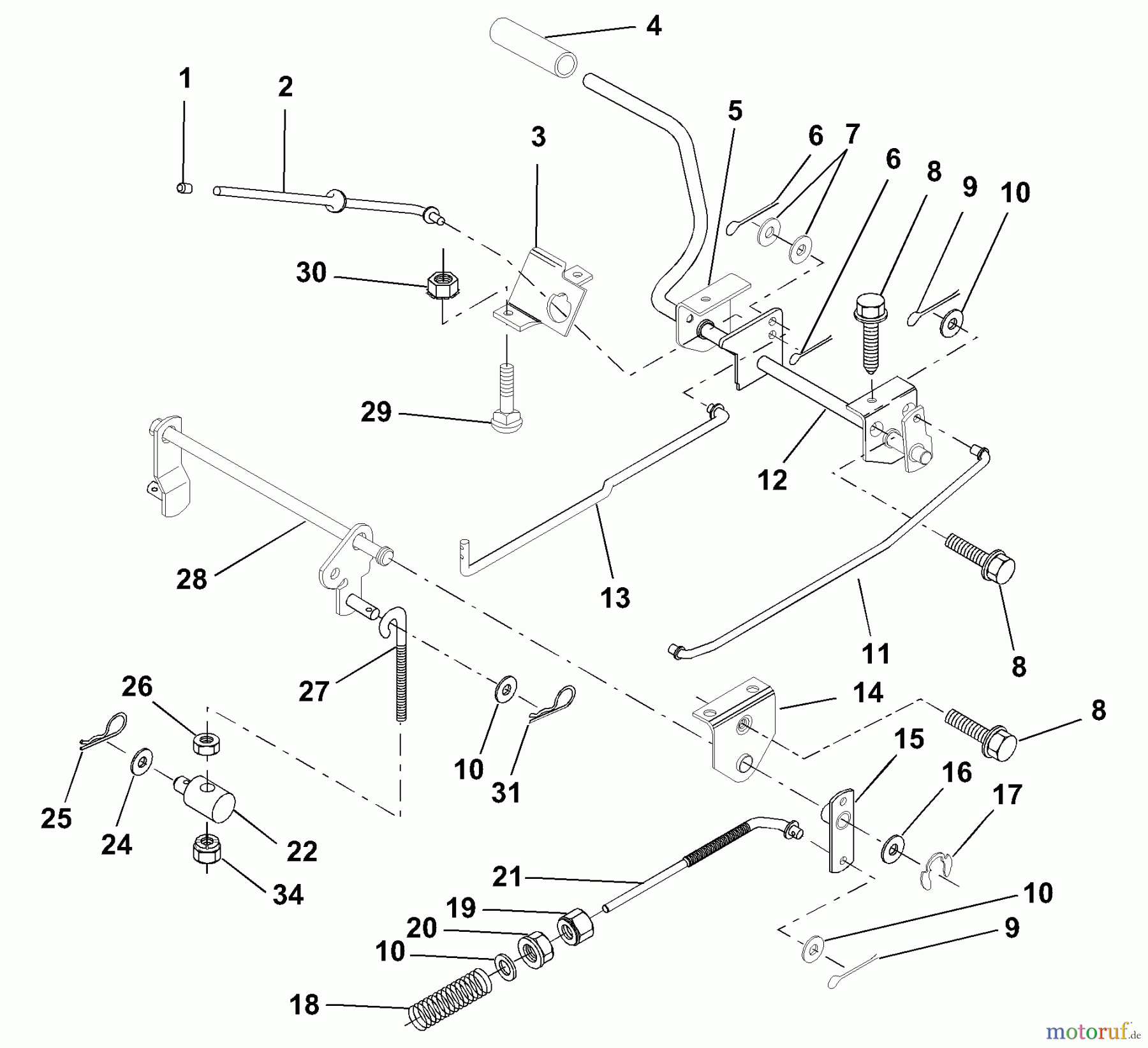 Husqvarna Rasen und Garten Traktoren LR 120 (954830051B) - Husqvarna Lawn Tractor (1996-05 & After) Brake / Rear Mower Lift Assembly