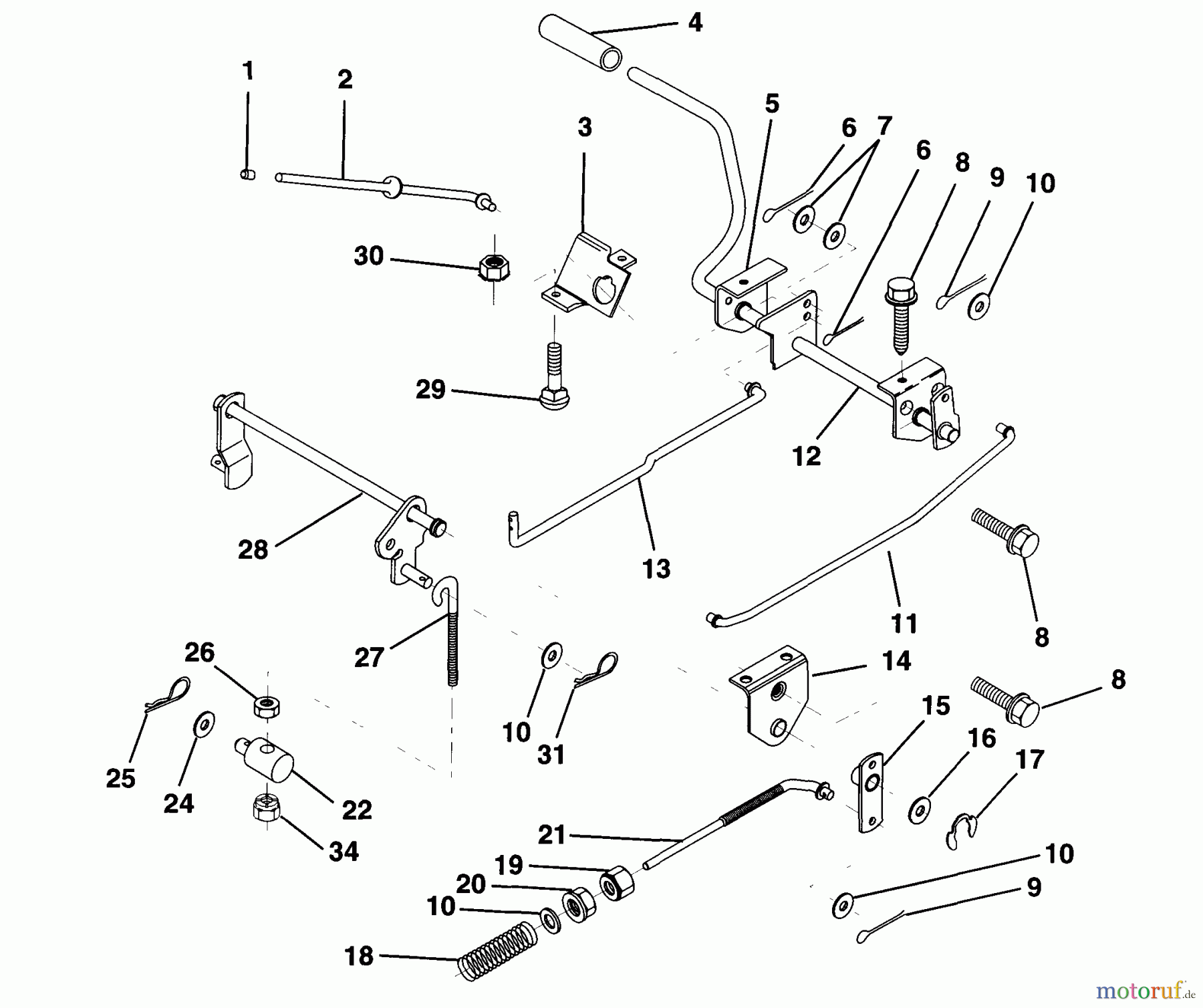 Husqvarna Rasen und Garten Traktoren LR 121 (954140001A) - Husqvarna Lawn Tractor (1997-12 & After) Brake/Rear Mower Lift Assembly