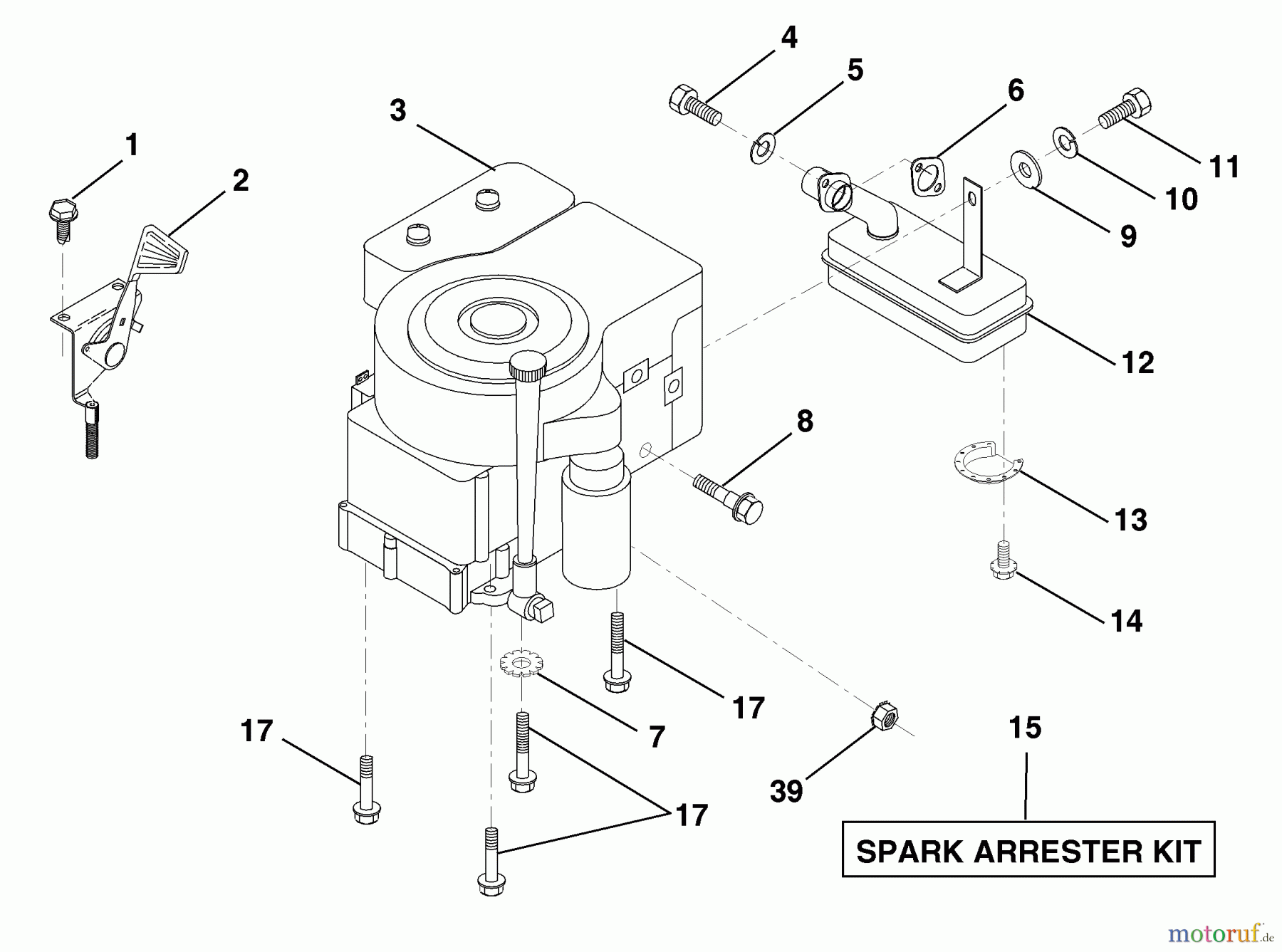 Husqvarna Rasen und Garten Traktoren LR 121 (954140001B) - Husqvarna Lawn Tractor (1997-12 & After) Engine