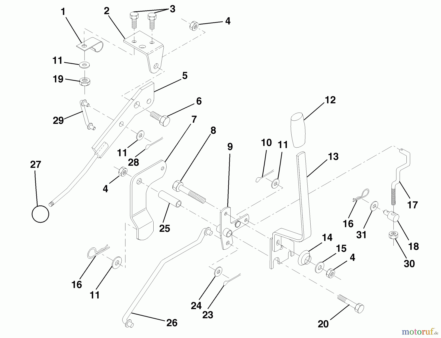 Husqvarna Rasen und Garten Traktoren LR 121 (954140001B) - Husqvarna Lawn Tractor (1998-02 & After) Mower Lift Lever