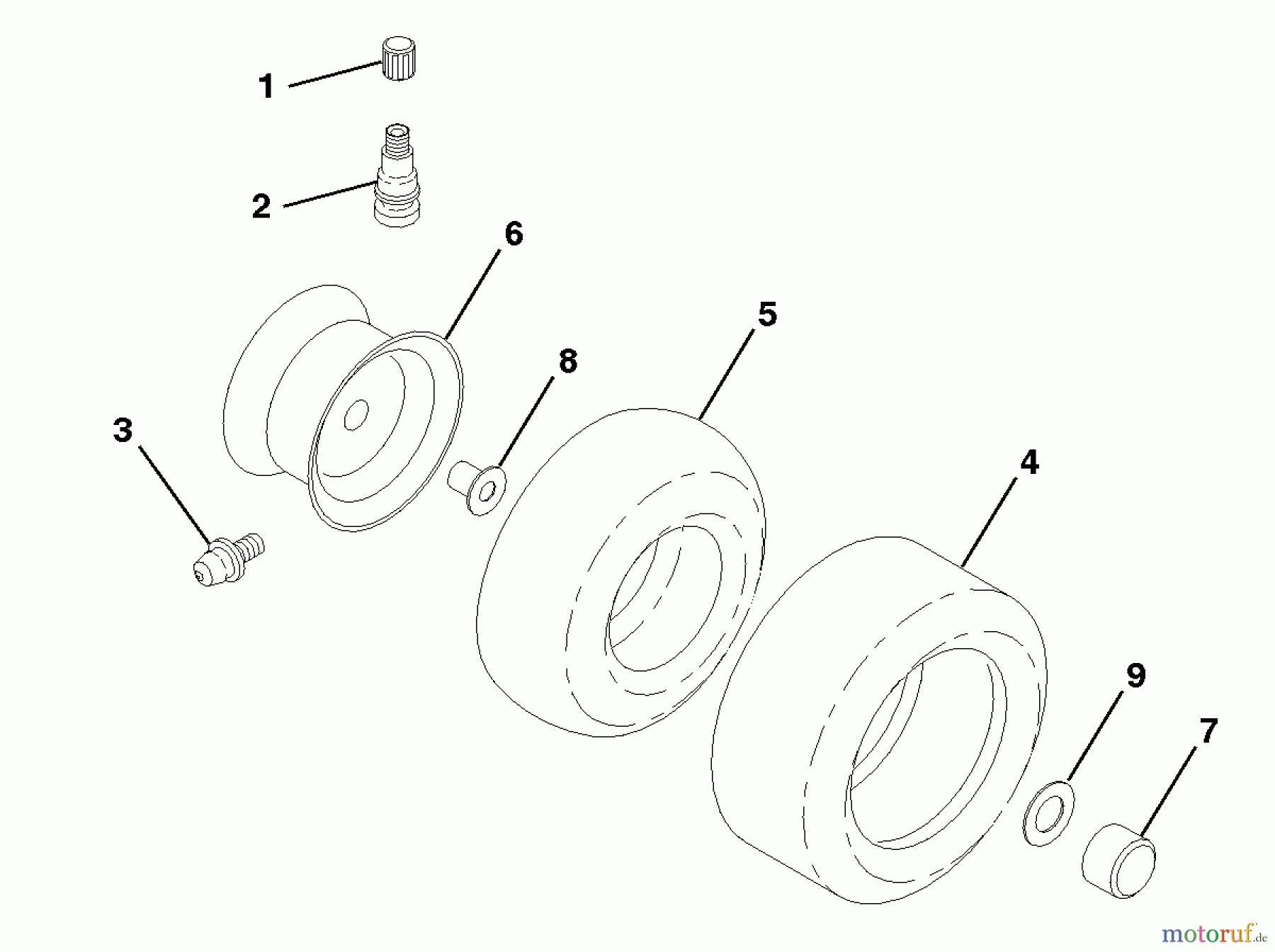 Husqvarna Rasen und Garten Traktoren LR 121 (954140001B) - Husqvarna Lawn Tractor (1998-02 & After) Wheel & Tires