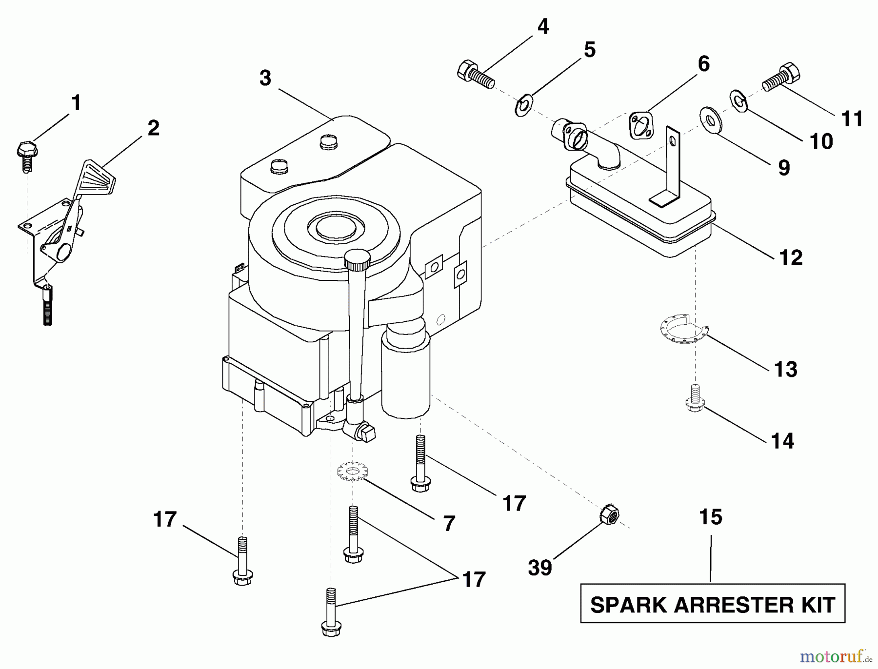 Husqvarna Rasen und Garten Traktoren LR 122 (954140014B) - Husqvarna Lawn Tractor (1999-03 & After) Engine