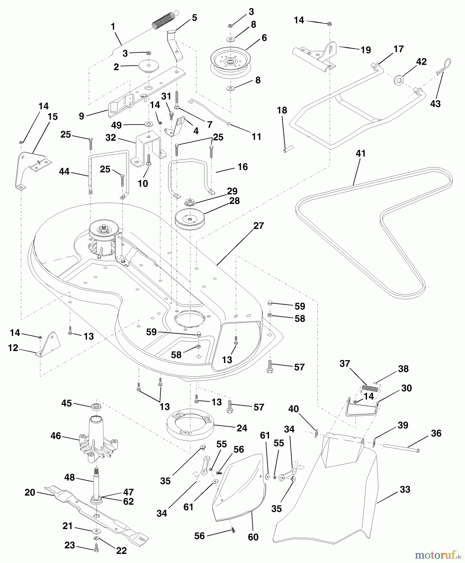 Husqvarna Rasen und Garten Traktoren LR 122 (954140014B) - Husqvarna Lawn Tractor (1999-03 & After) Mower Deck