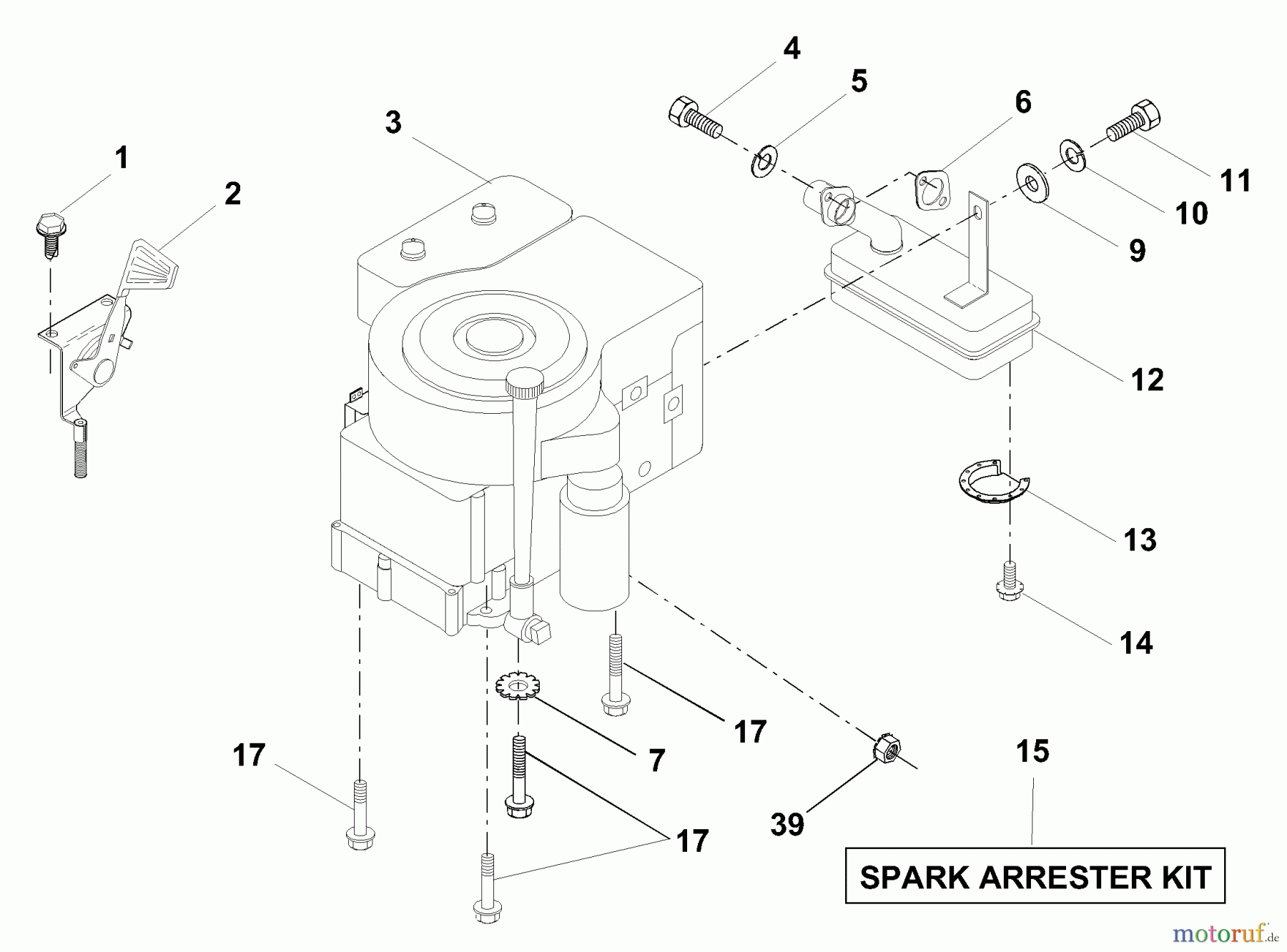 Husqvarna Rasen und Garten Traktoren LR 122 (954140105A) - Husqvarna Lawn Tractor (1999-09 & After) Engine
