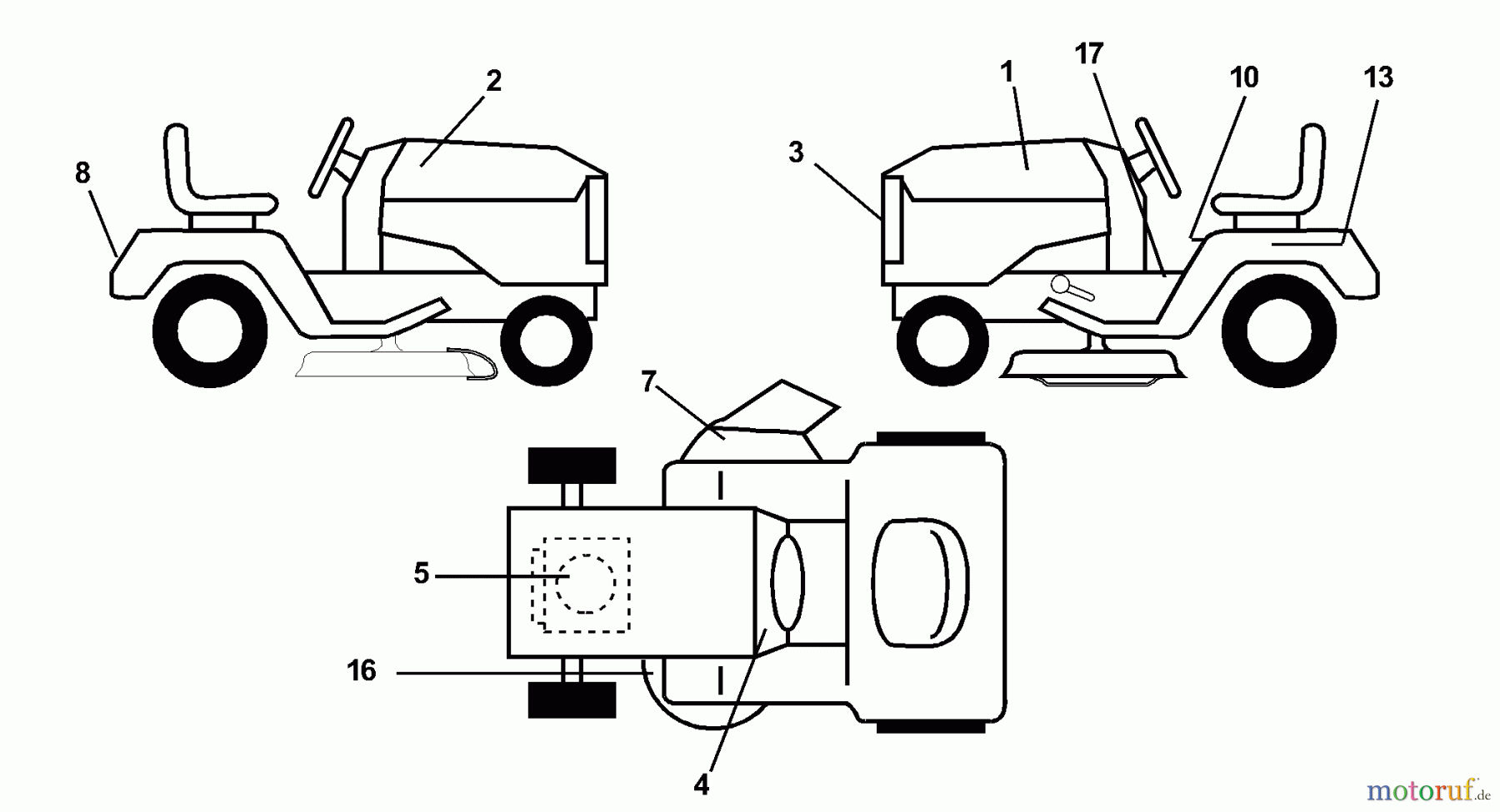 Husqvarna Rasen und Garten Traktoren LR 122 (954140105B) - Husqvarna Lawn Tractor (2000-01 & After) Decals