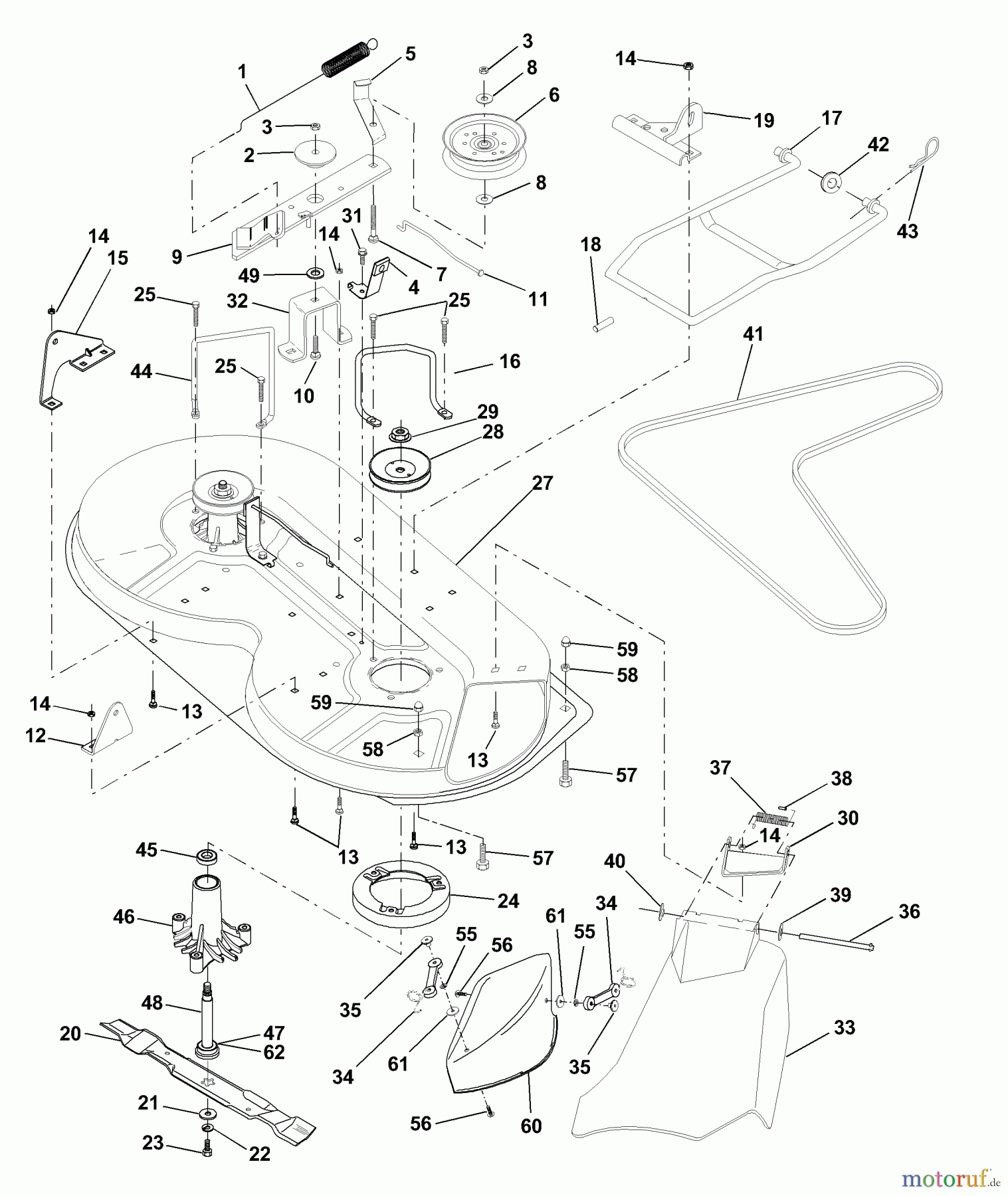 Husqvarna Rasen und Garten Traktoren LR 122 (954140105B) - Husqvarna Lawn Tractor (2000-01 & After) Mower Deck
