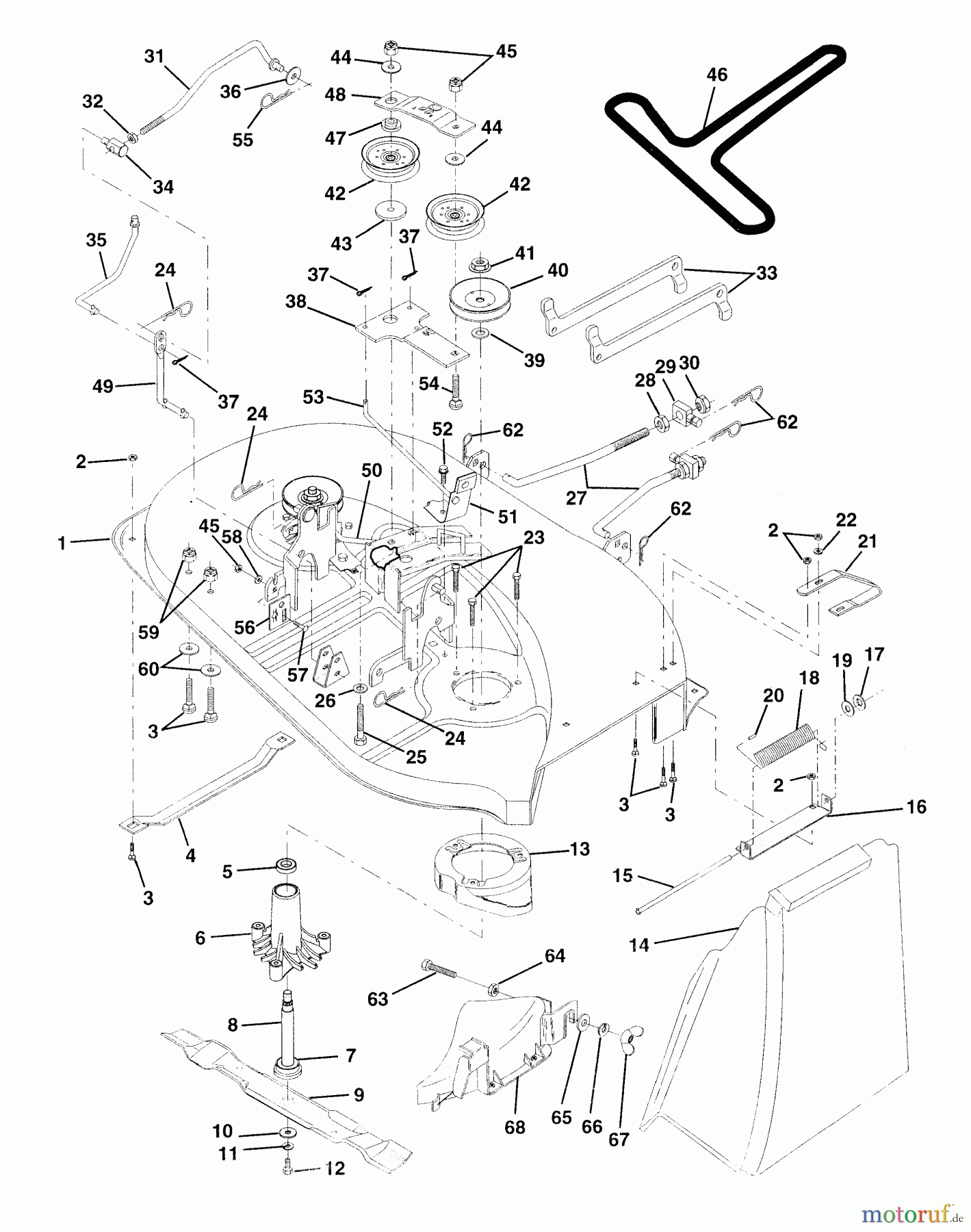 Husqvarna Rasen und Garten Traktoren LR 125 (954000522) (HU125R38MA) - Husqvarna Lawn Tractor (1992-12 & After) Mower Deck